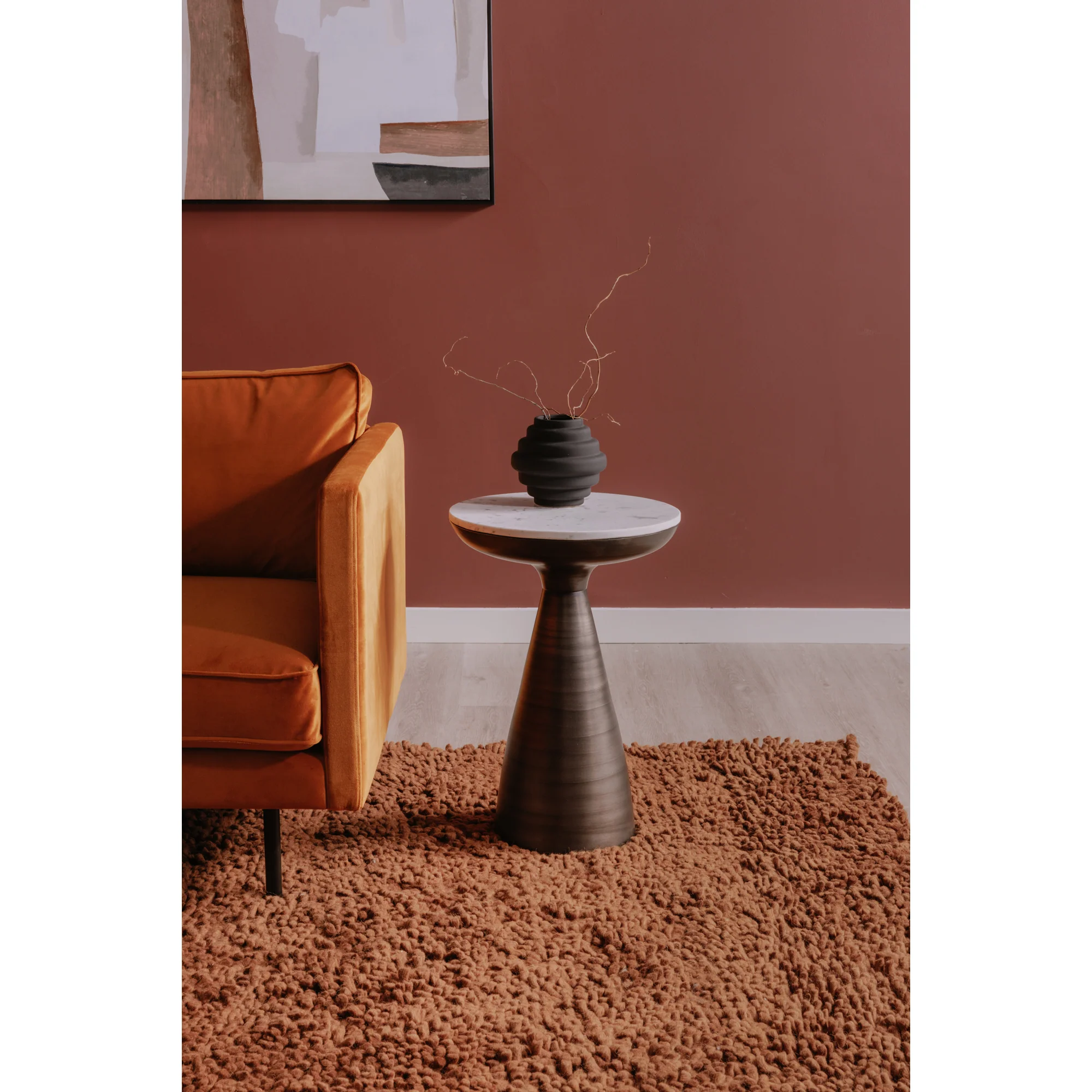 Font Side Table White Marble - Image 2