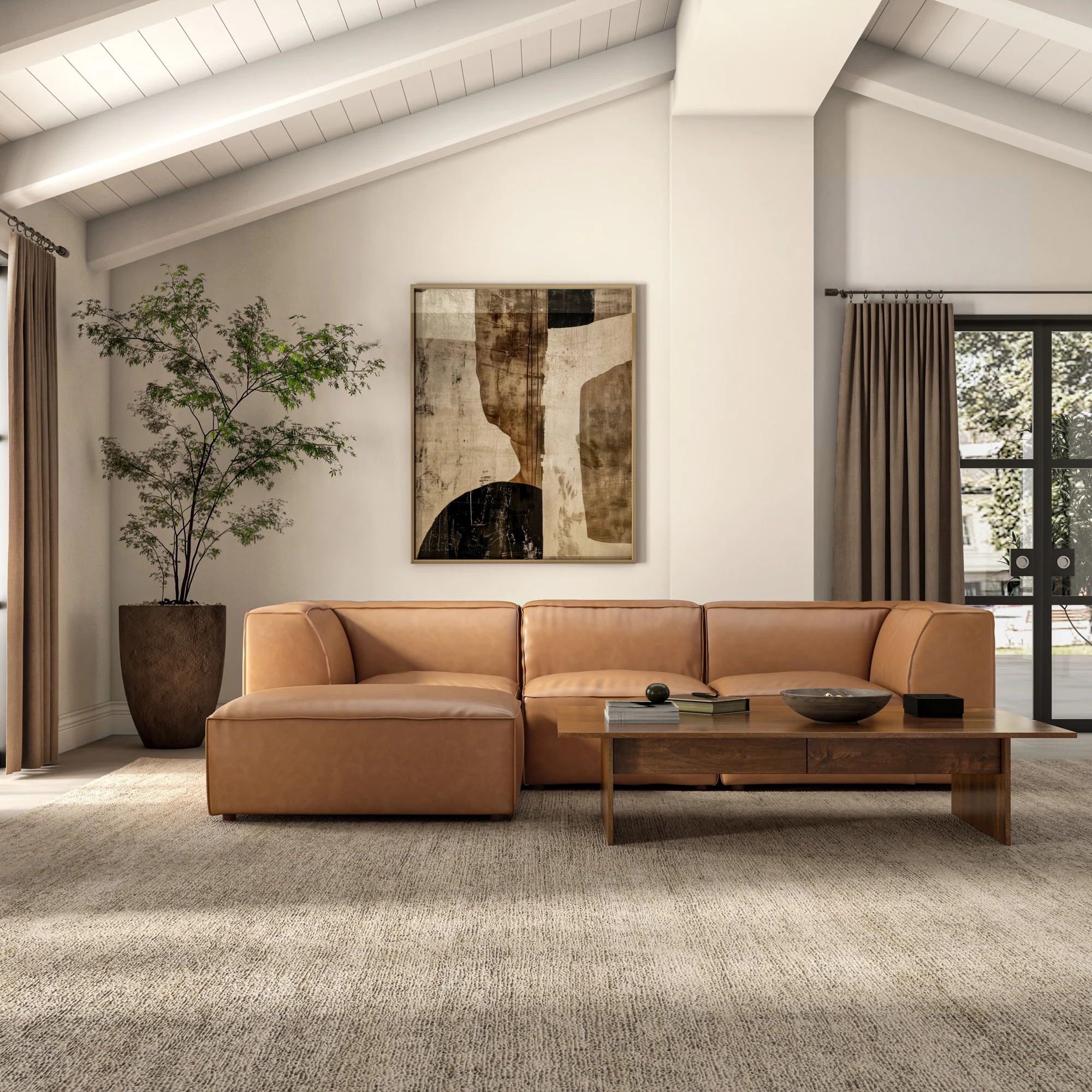 Form Dream Modular Sectional Sonoran Tan Leather - Image 2