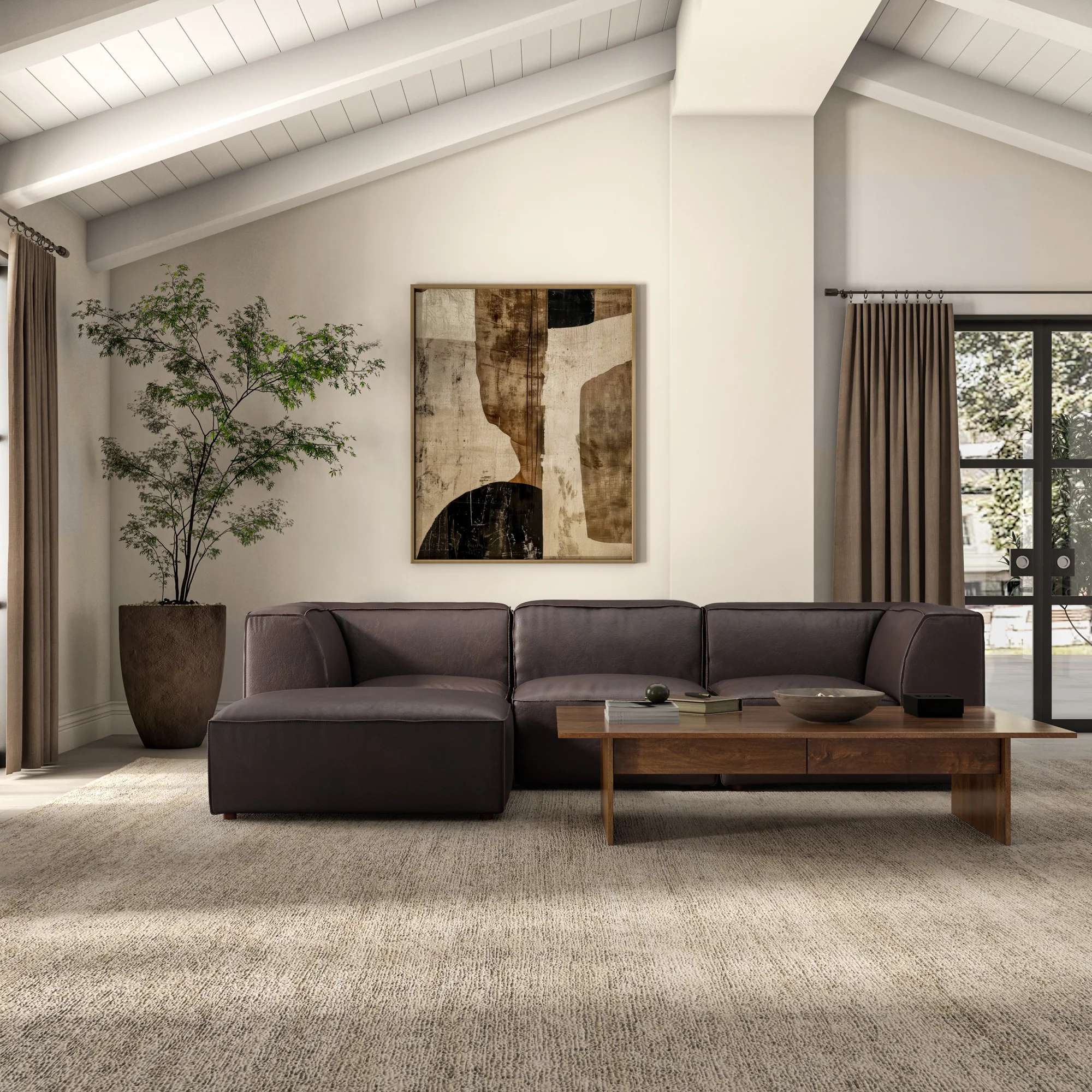 Form Slipper Chair Espresso Brown Leather - Image 2