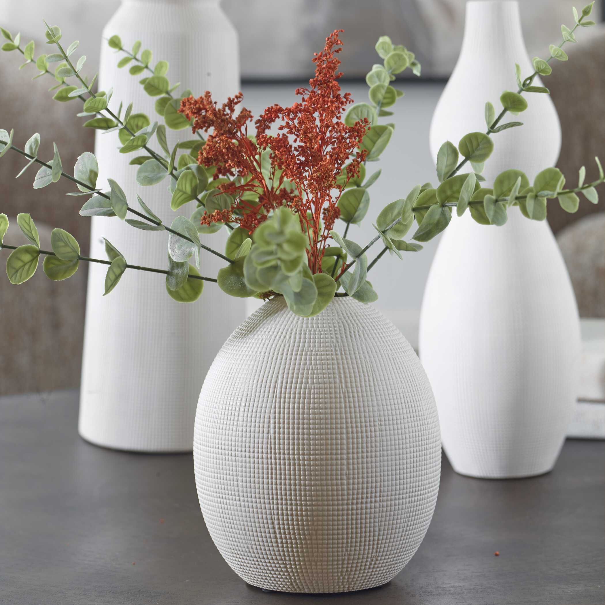 Forma White Ceramic Vases - Set of 3 - Image 3