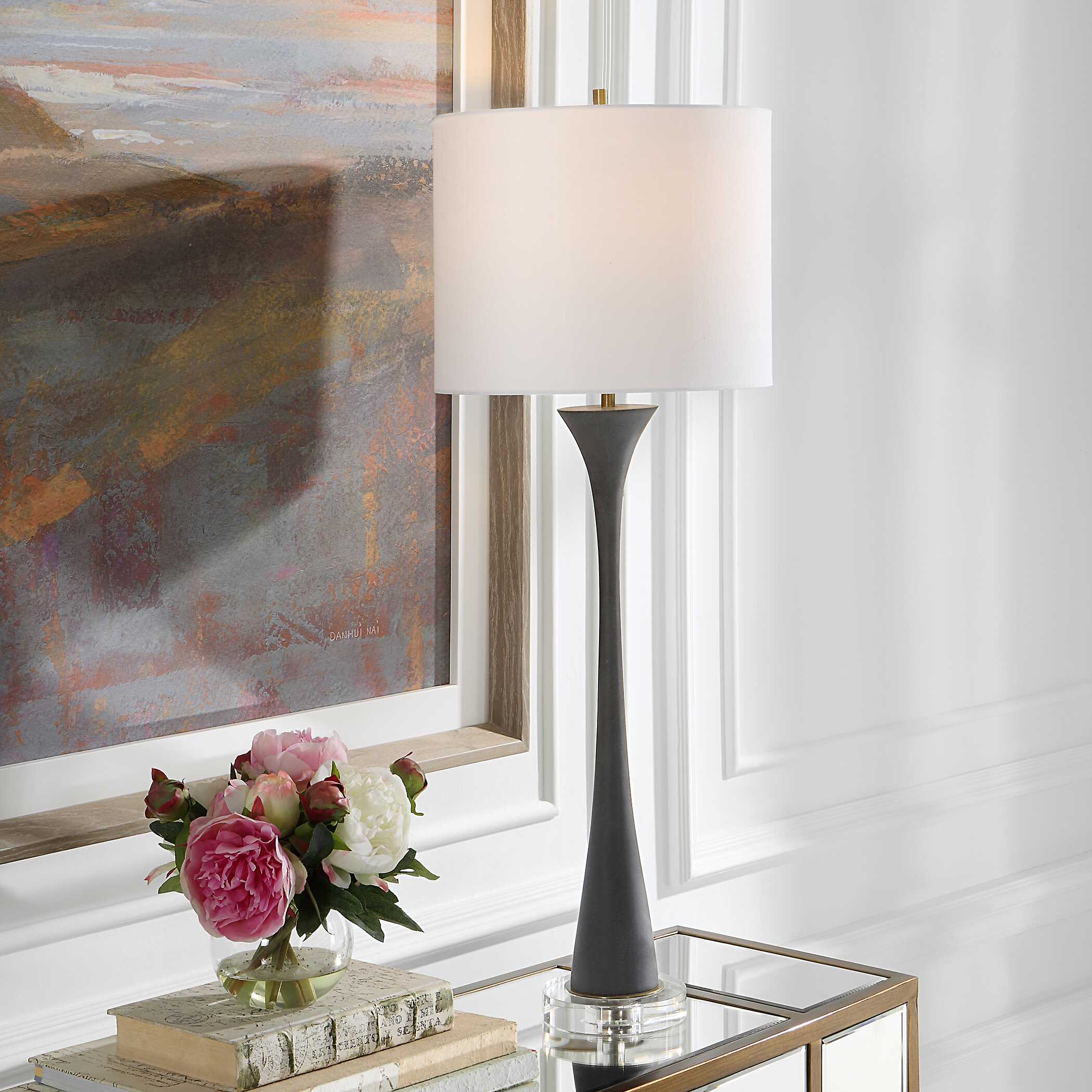 Fountain Black Stone Buffet Lamp - Image 2
