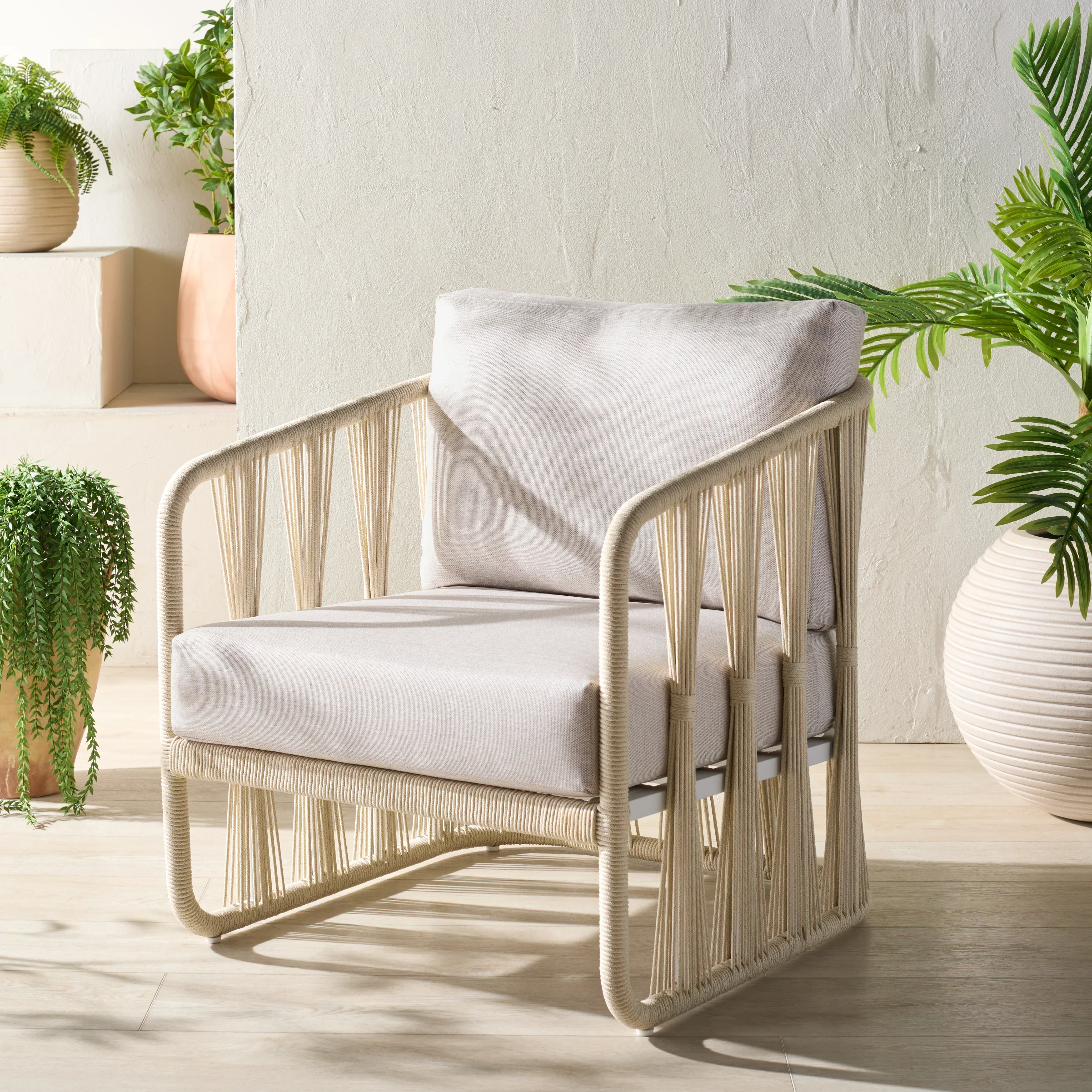 Franklyn Rope And Aluminum Patio Chair - Image 2