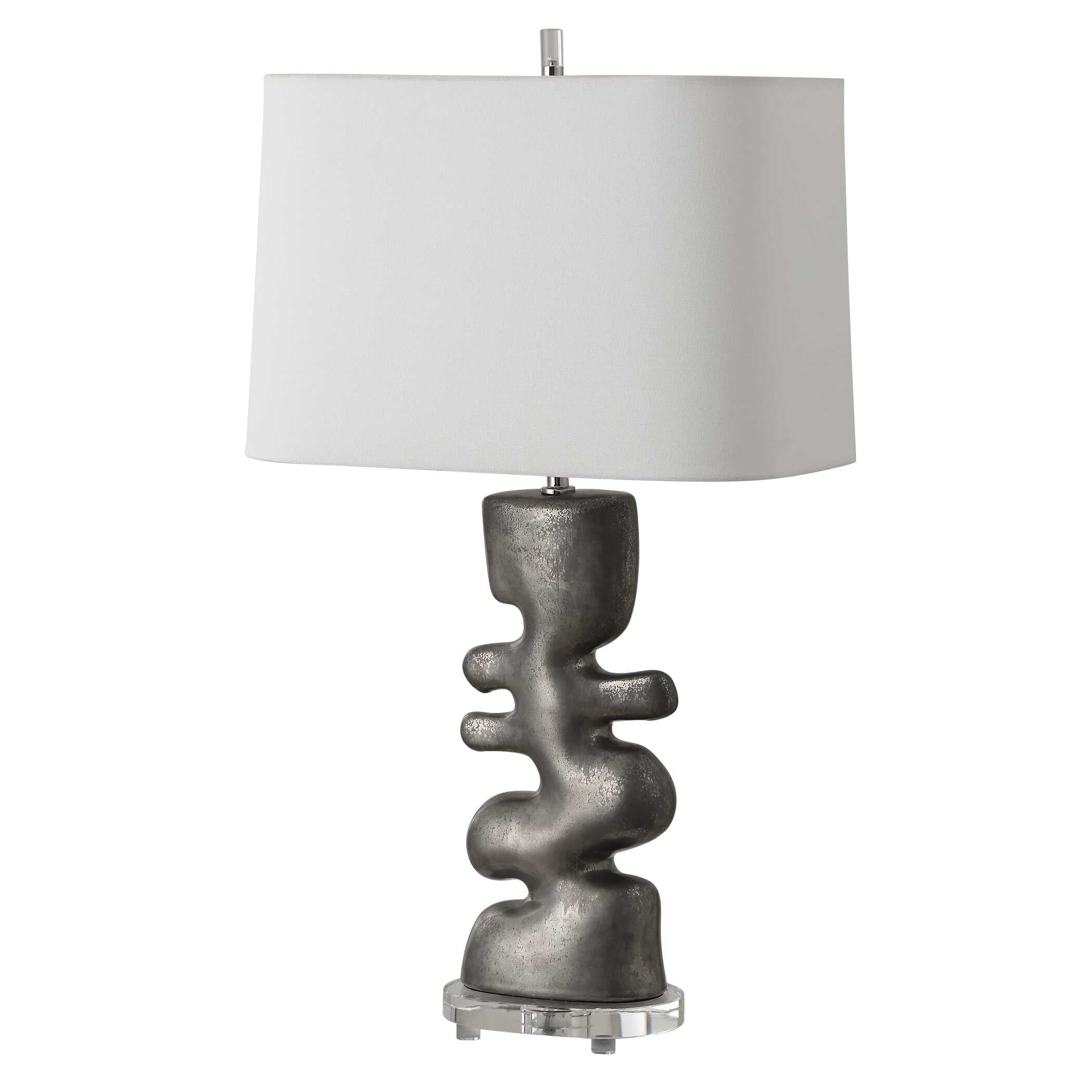 Free Flowing Nickel Table Lamp - Image 5