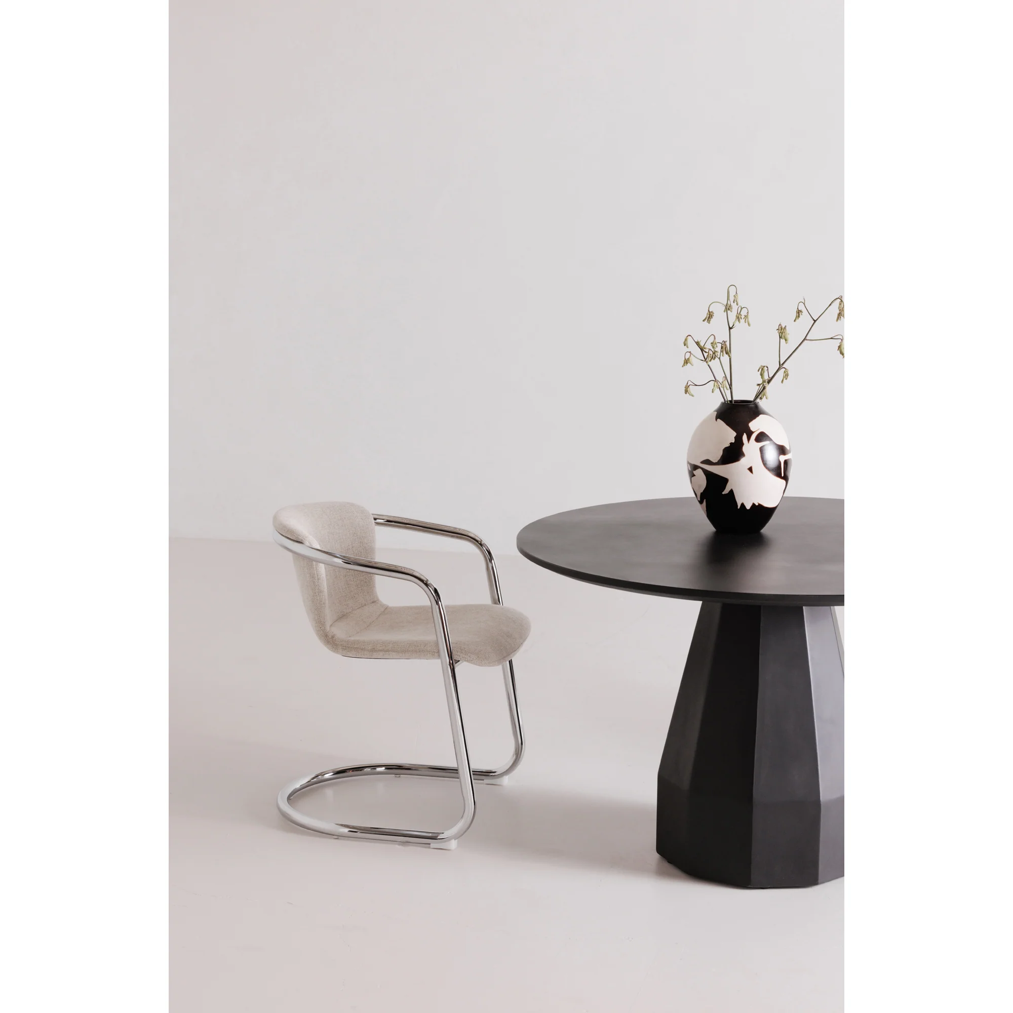 Freeman Chrome Frame Dining Chair Blended Cream - Set of 2 - Image 2