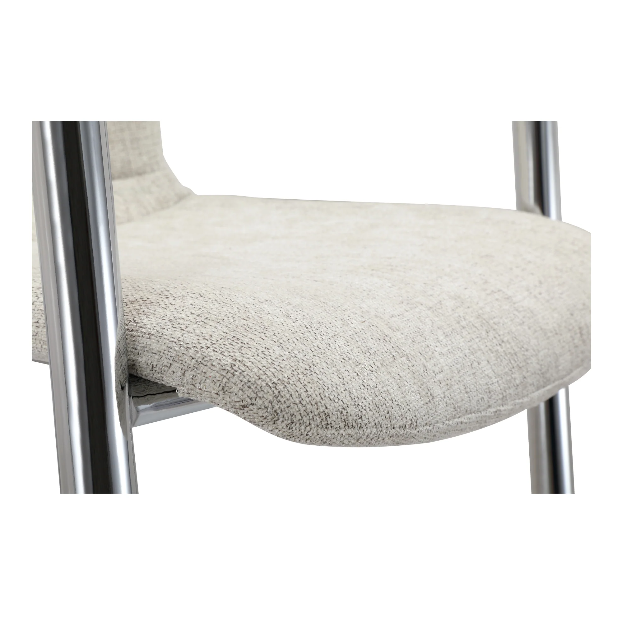Freeman Chrome Frame Dining Chair Blended Cream - Set of 2 - Image 8
