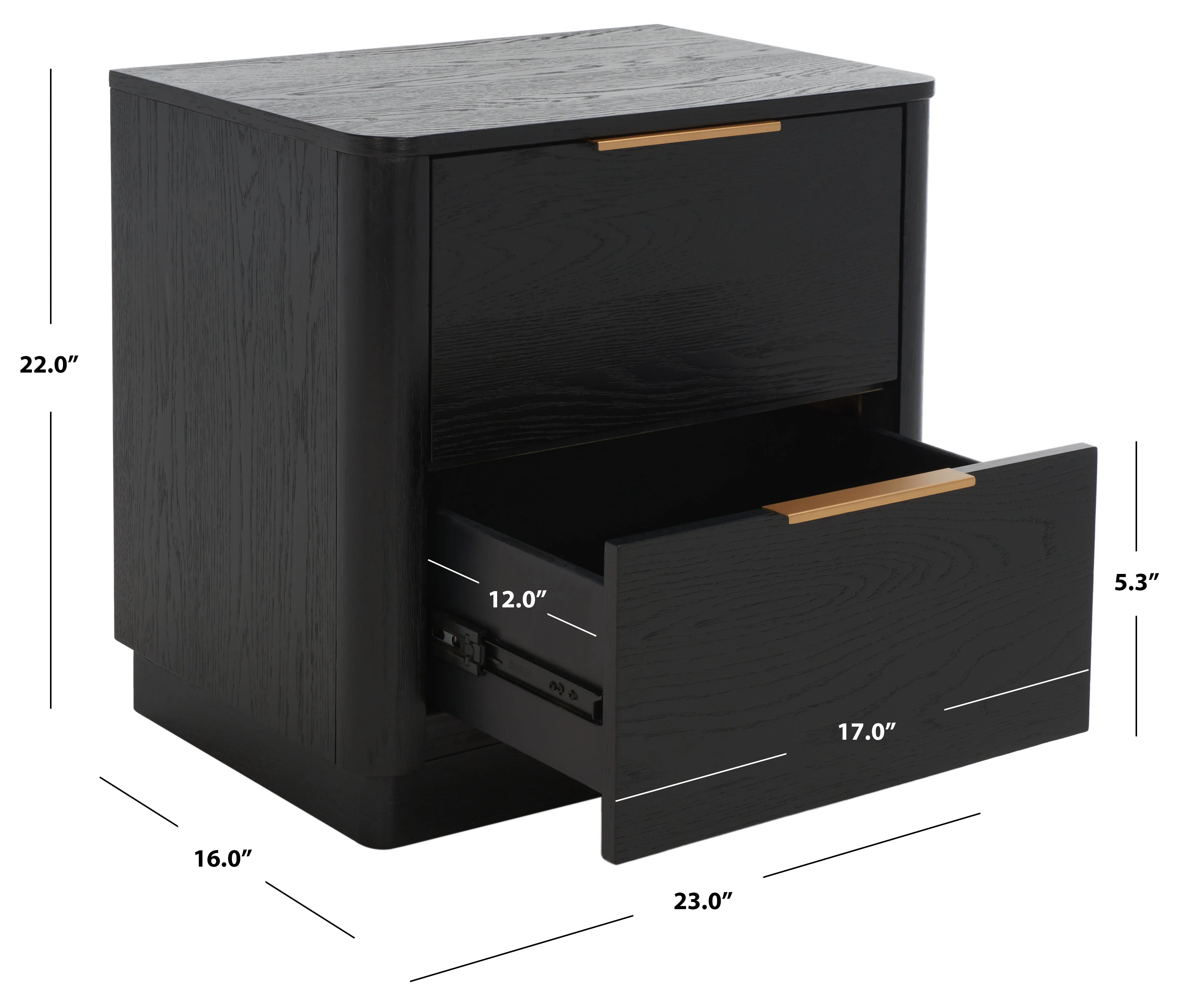 Gabrietta 2 Drawer Wood Nightstand - Image 20