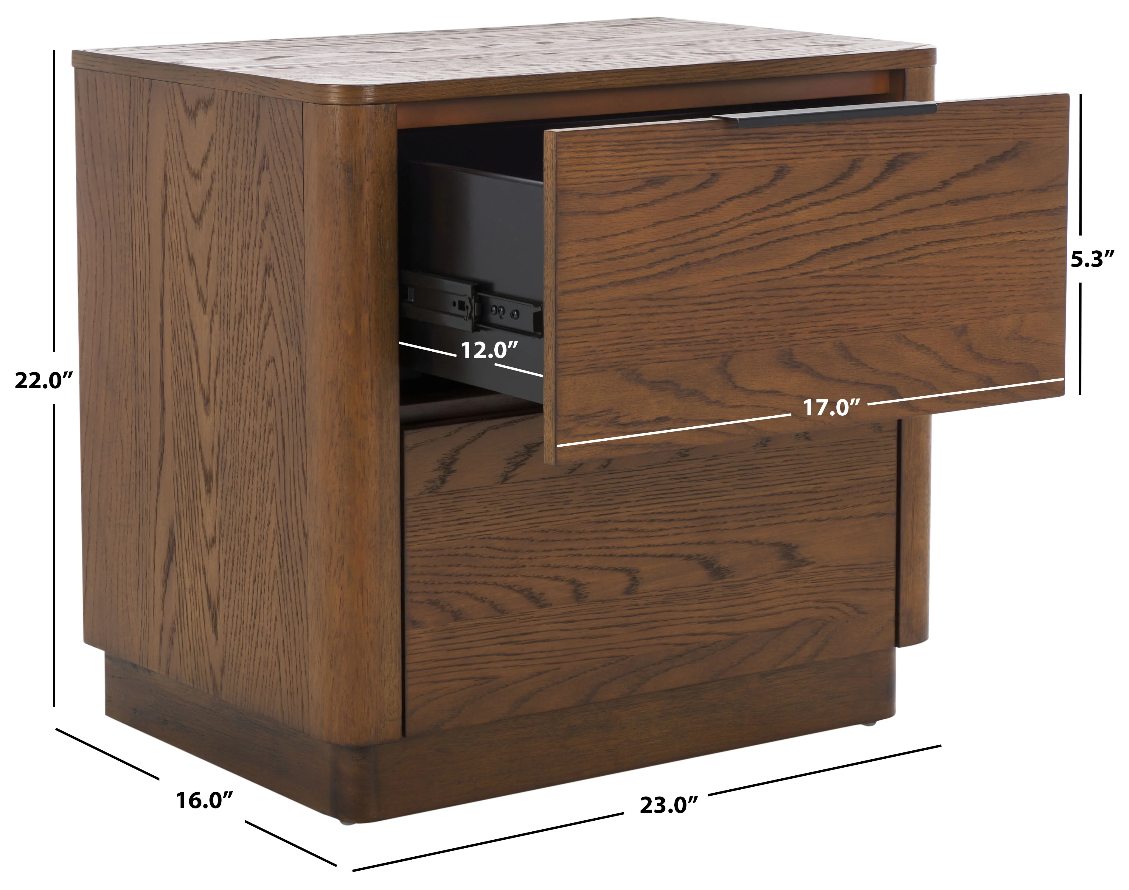 Gabrietta 2 Drawer Wood Nightstand - Image 33