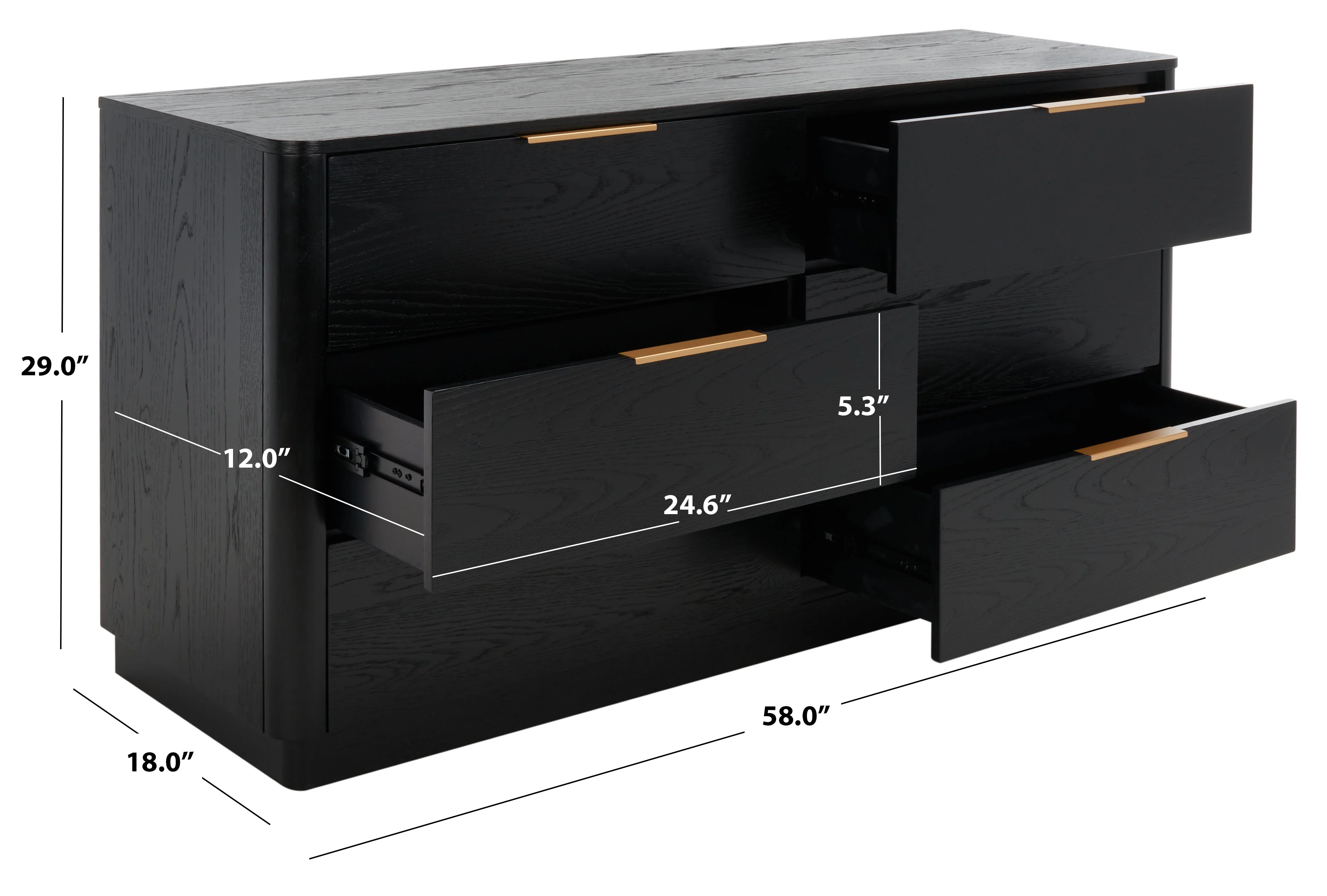 Gabrietta 6 Drawer Wood Dresser - Image 22