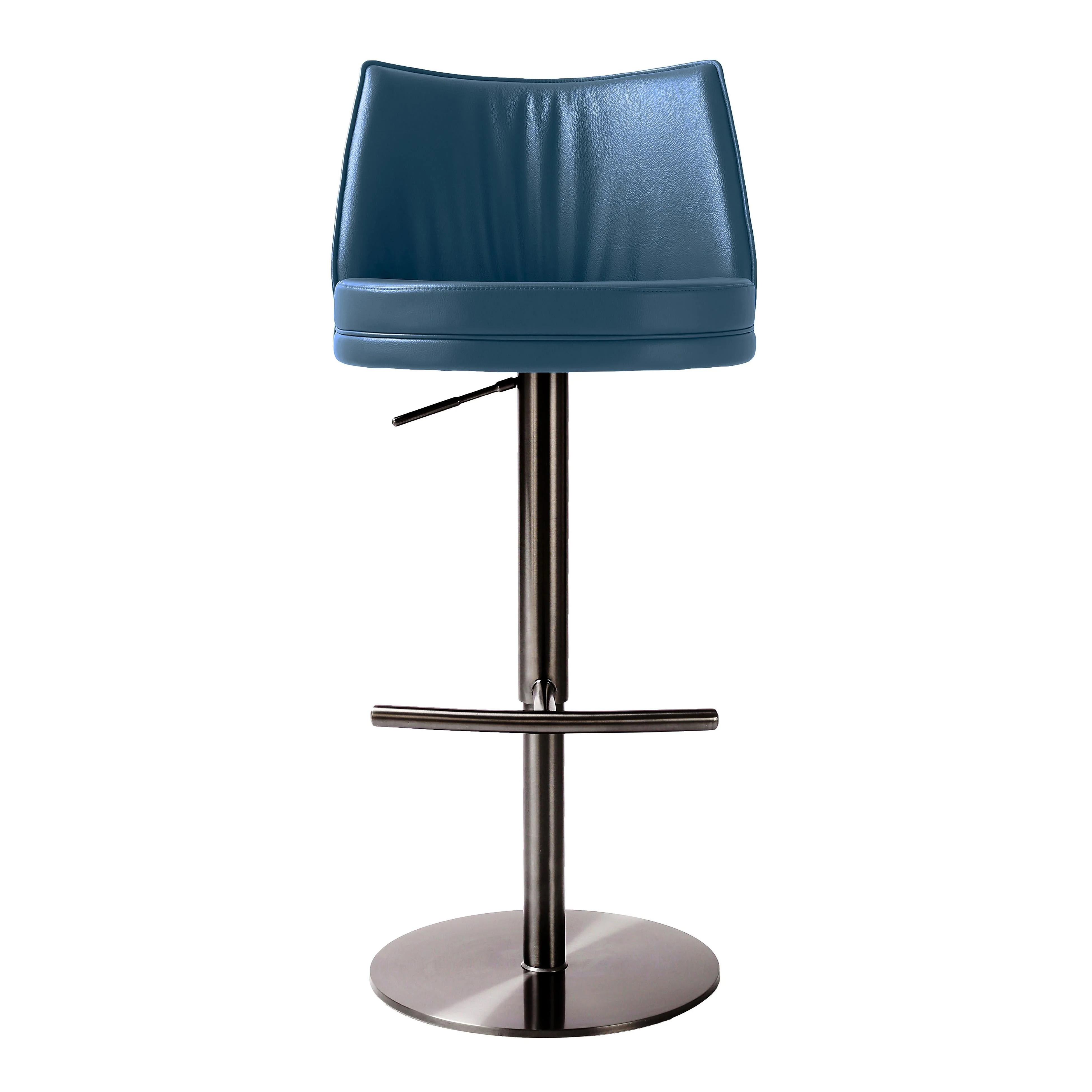 Gala Blue Vegan Leather on Adjustable Stool - Image 3