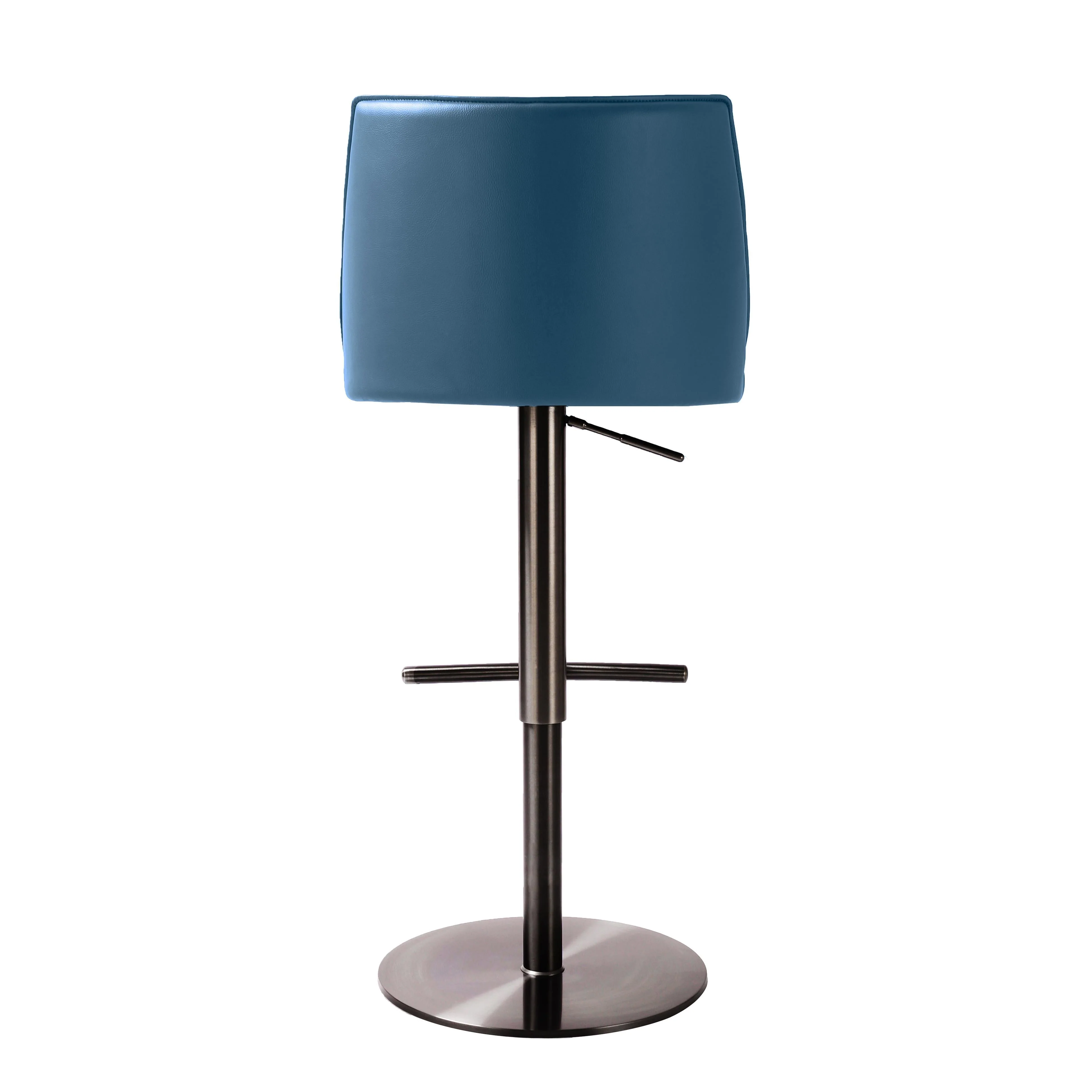 Gala Blue Vegan Leather on Adjustable Stool - Image 4