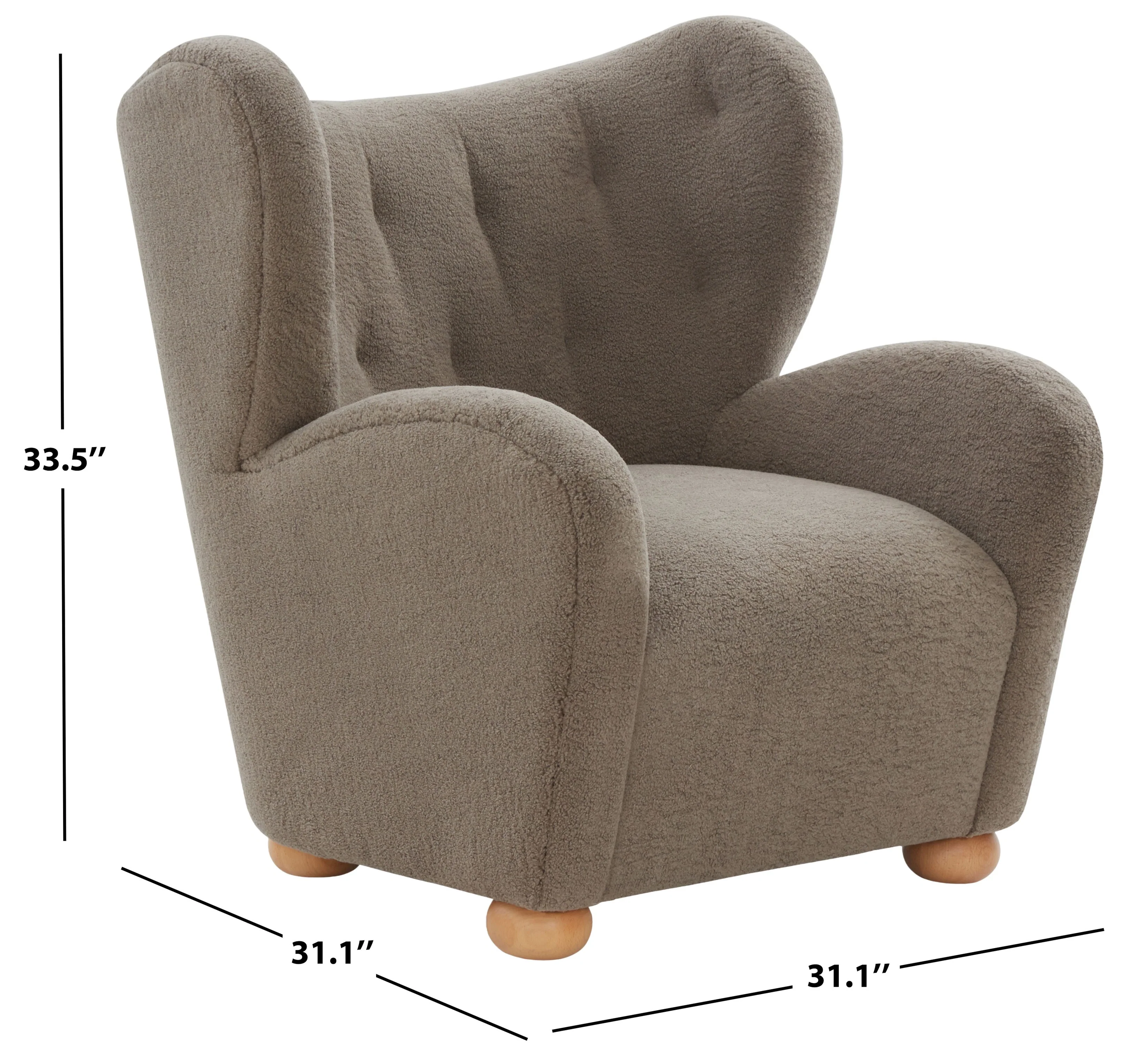 Galloway Wingback Teddy Accent Chair - Image 11