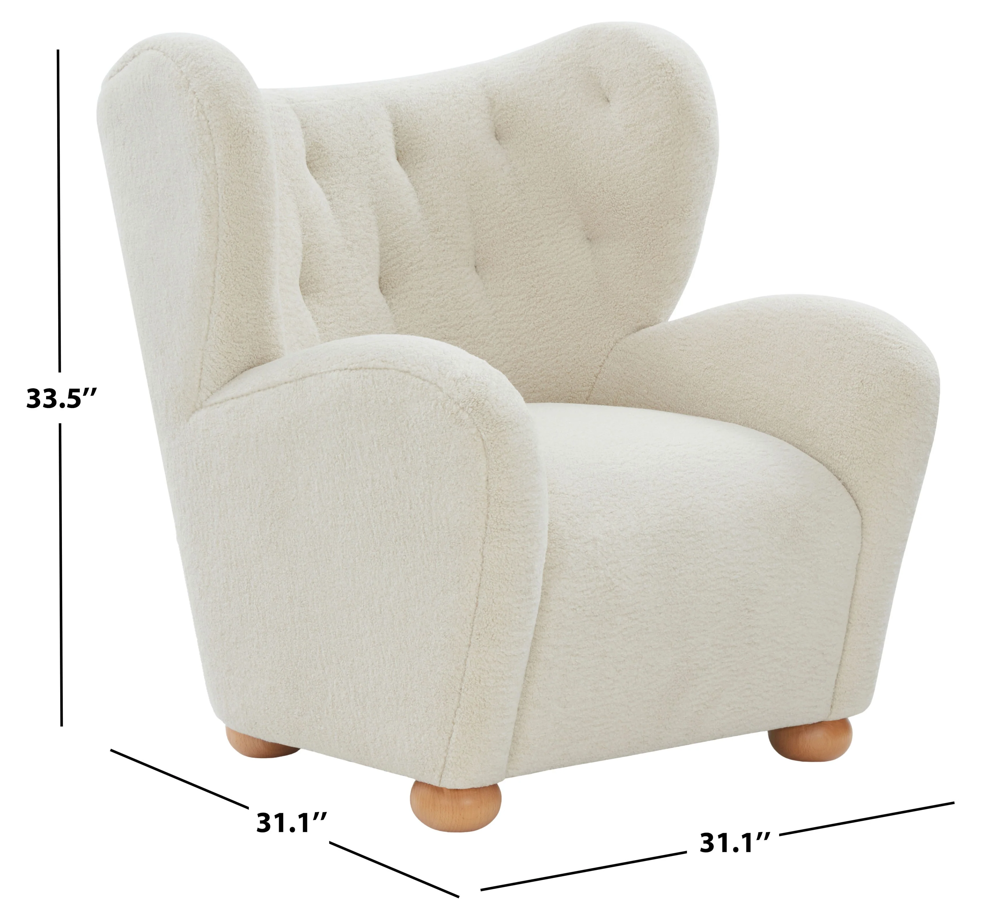 Galloway Wingback Teddy Accent Chair - Image 17