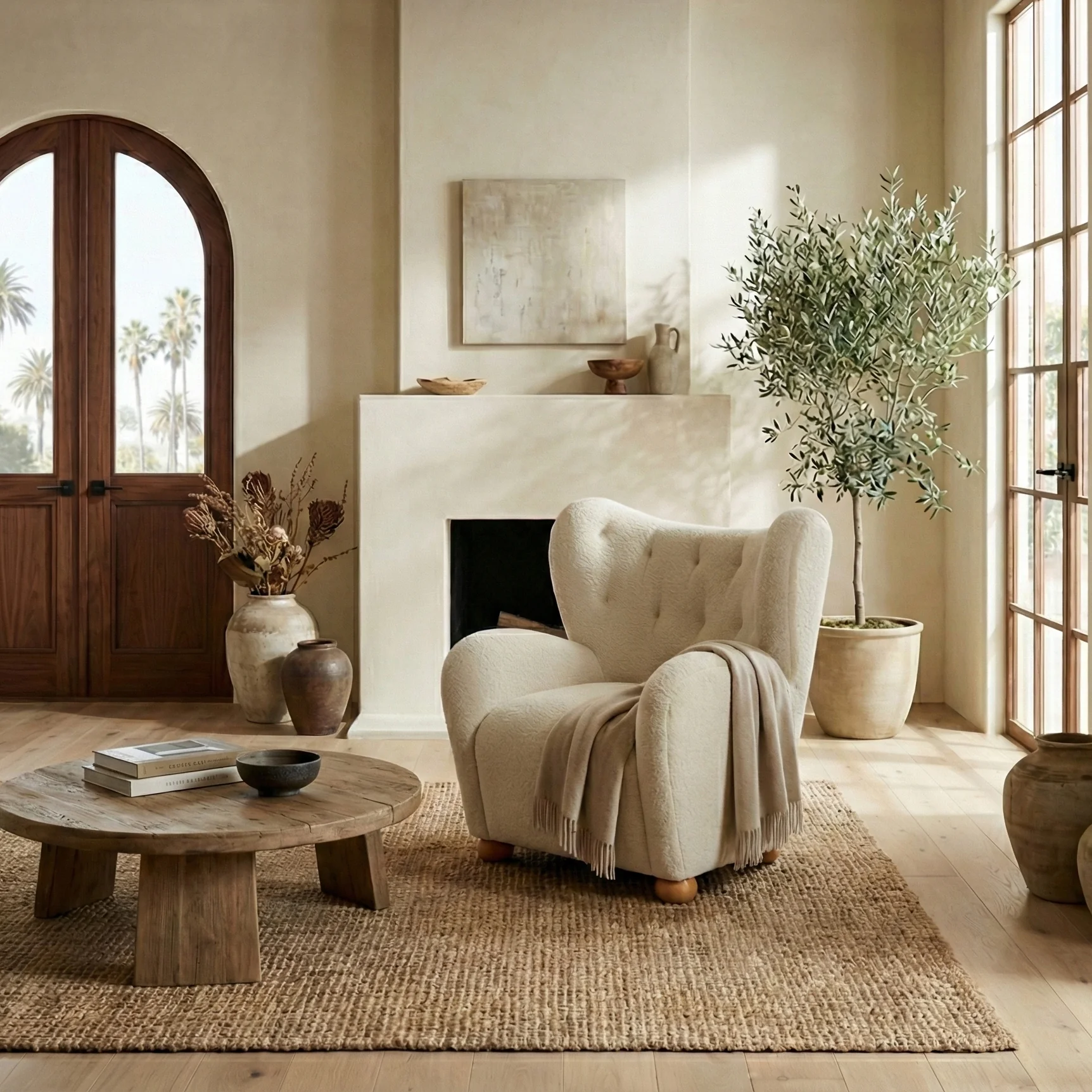 Galloway Wingback Teddy Accent Chair - Image 18