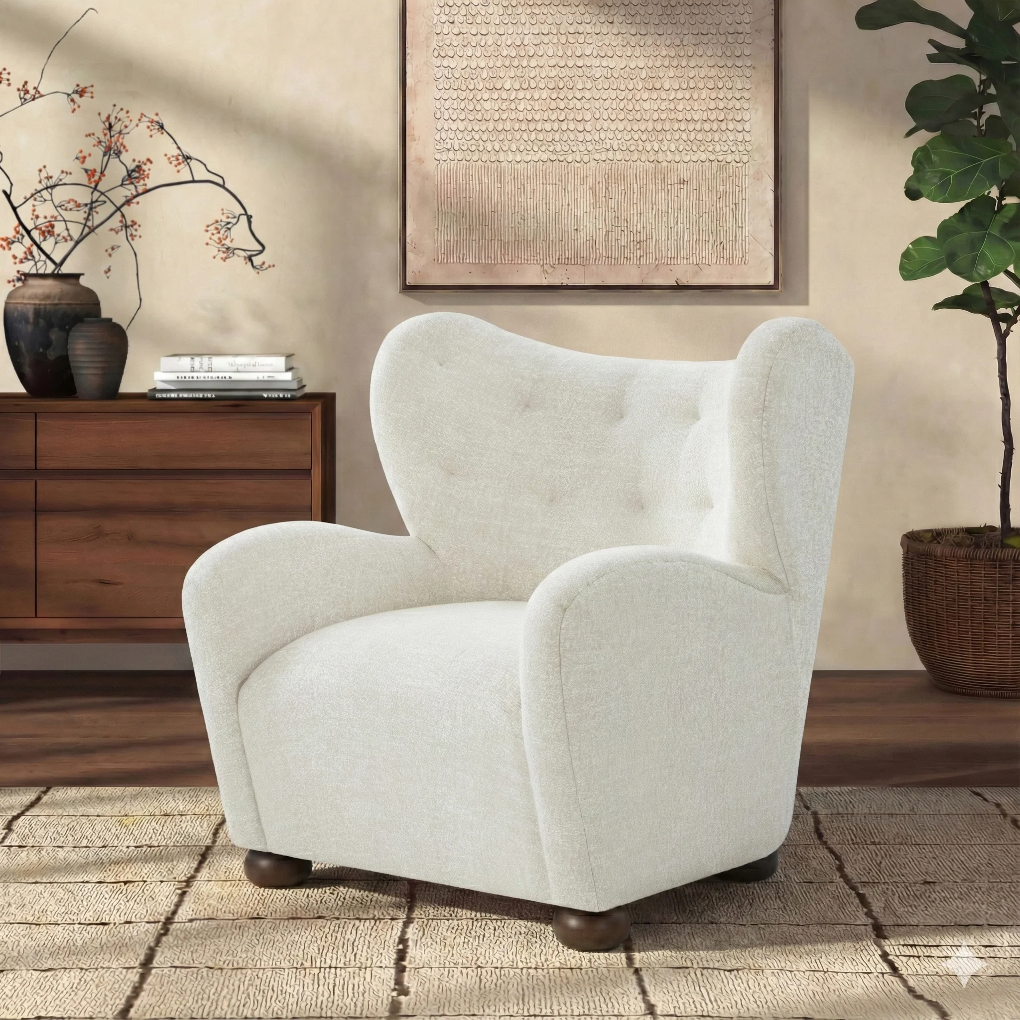 Galloway Wingback Teddy Accent Chair - Image 20