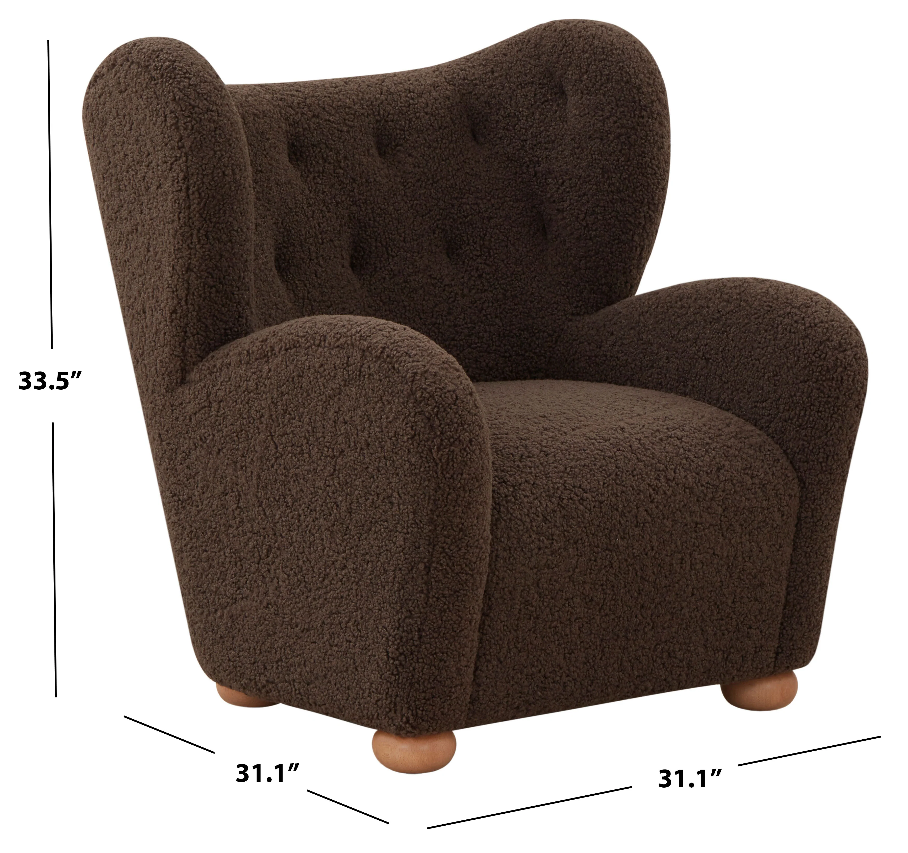 Galloway Wingback Teddy Accent Chair - Image 5