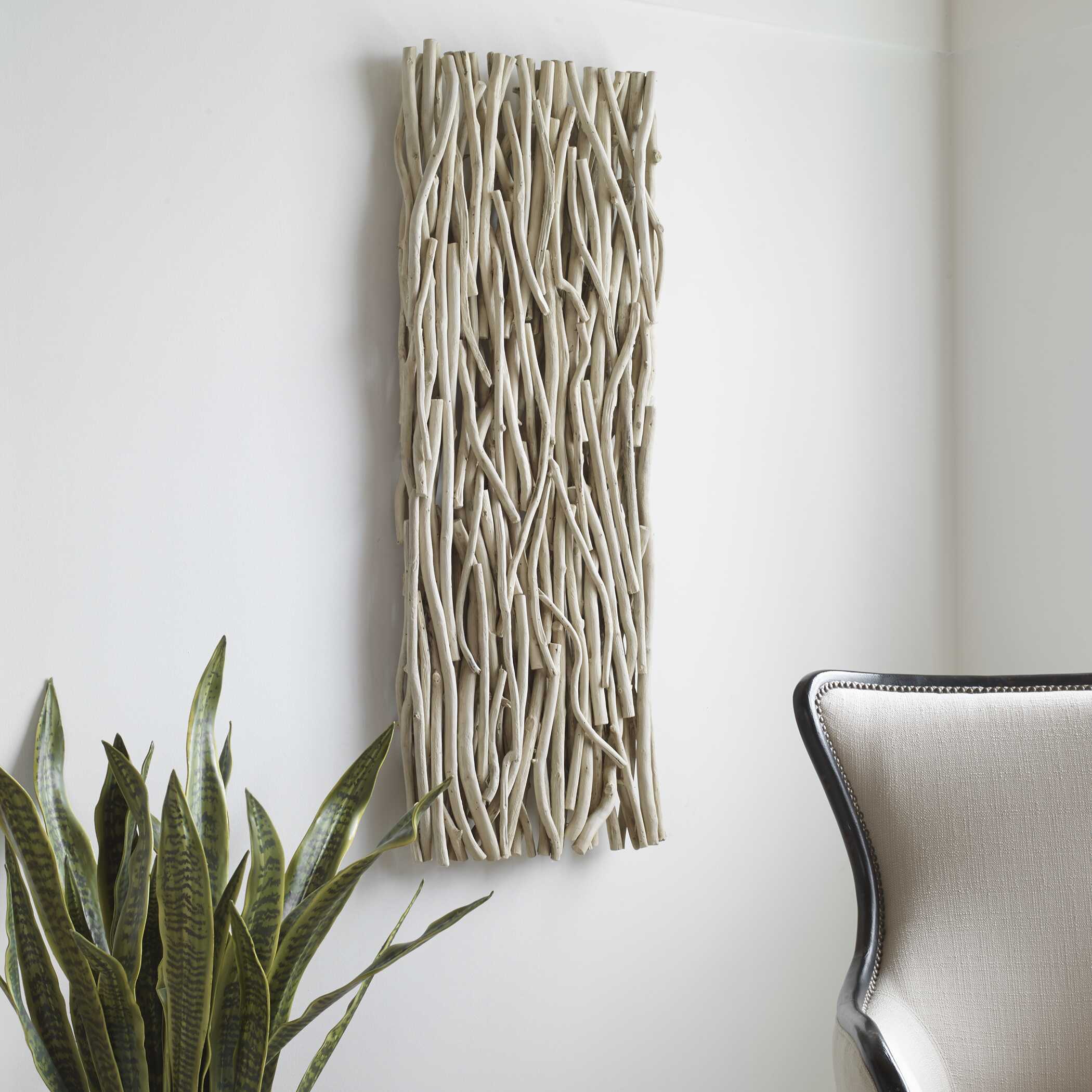 Gathered Teak Bleached Wood Wall Decor - Image 2
