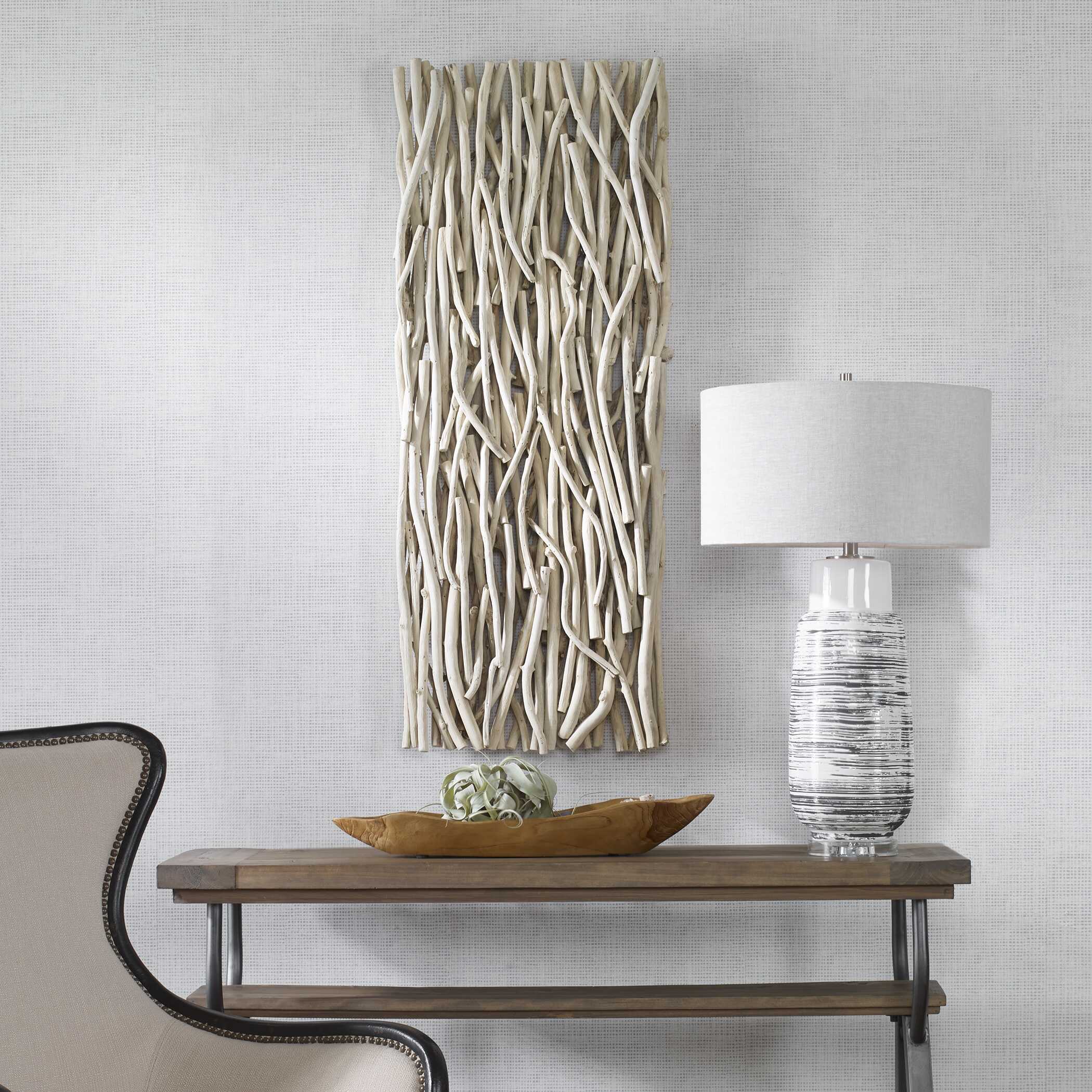 Gathered Teak Bleached Wood Wall Decor - Image 4