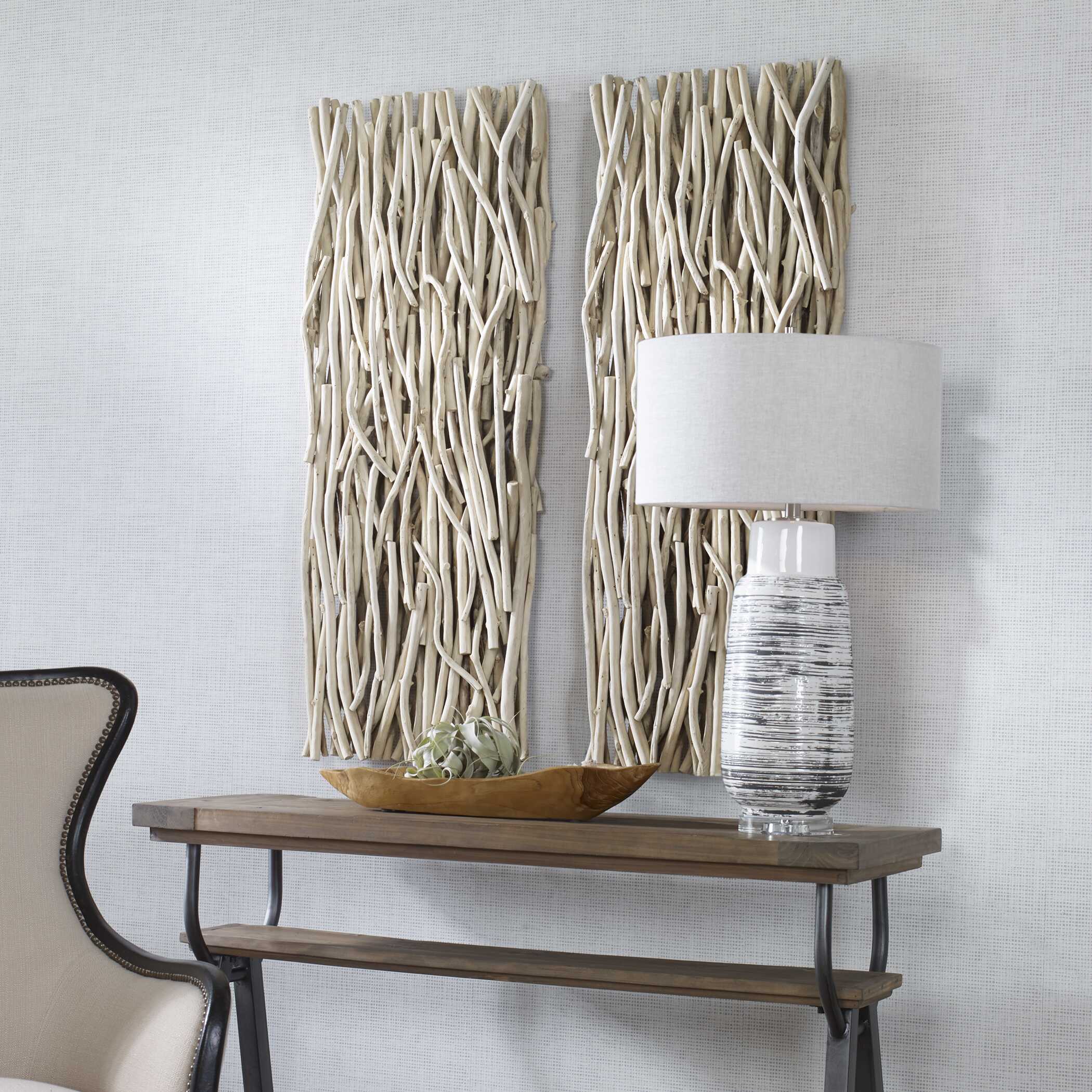 Gathered Teak Bleached Wood Wall Decor - Image 5