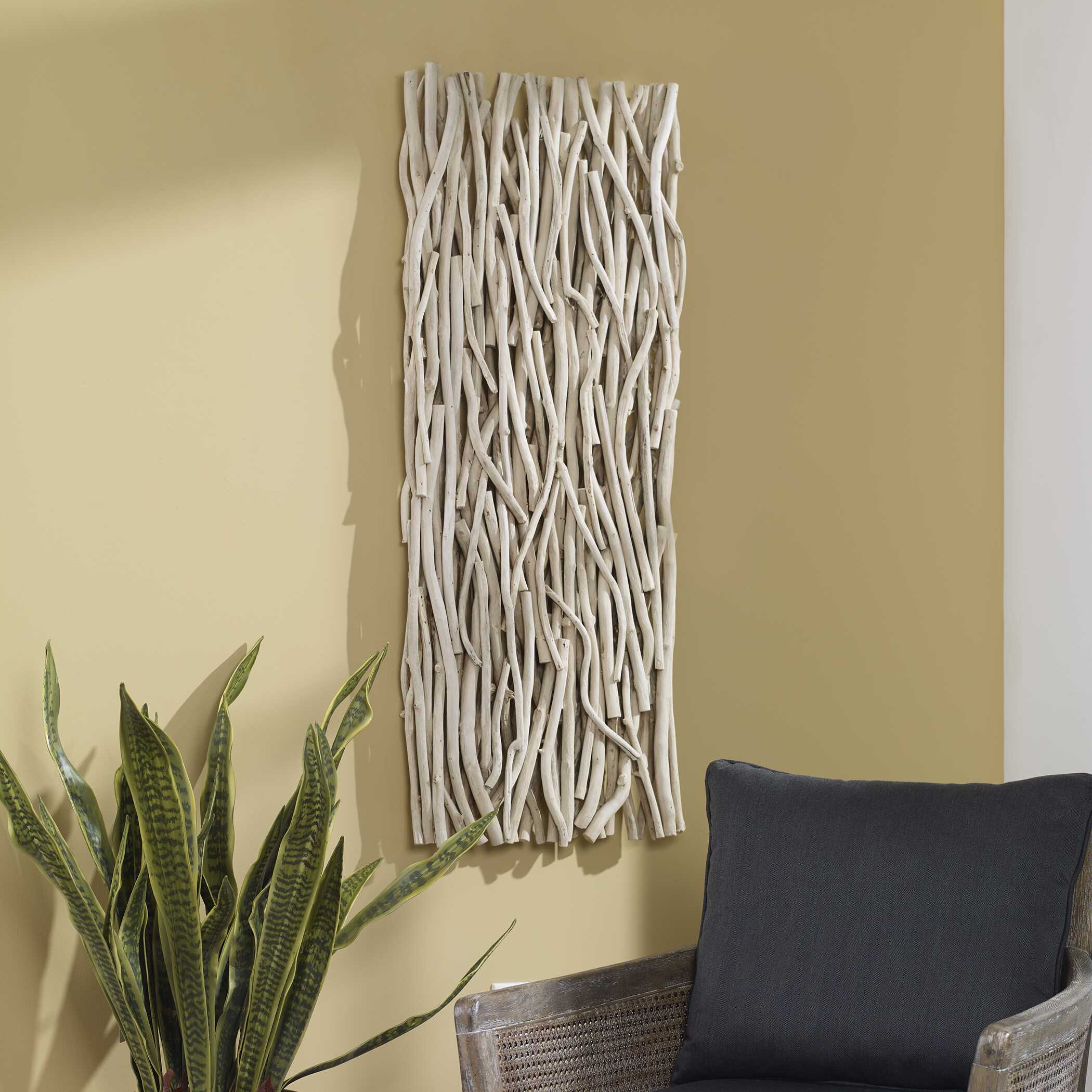 Gathered Teak Bleached Wood Wall Decor - Image 8