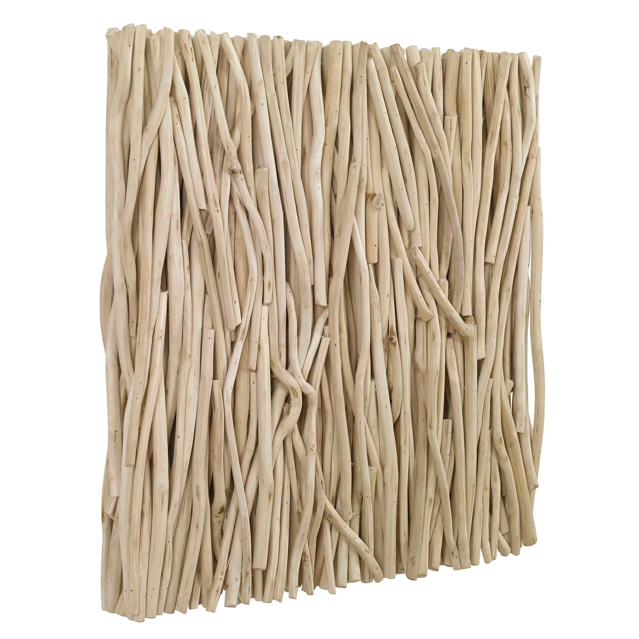 Gathered Teak Square Bleached Wood Wall Decor - Image 4