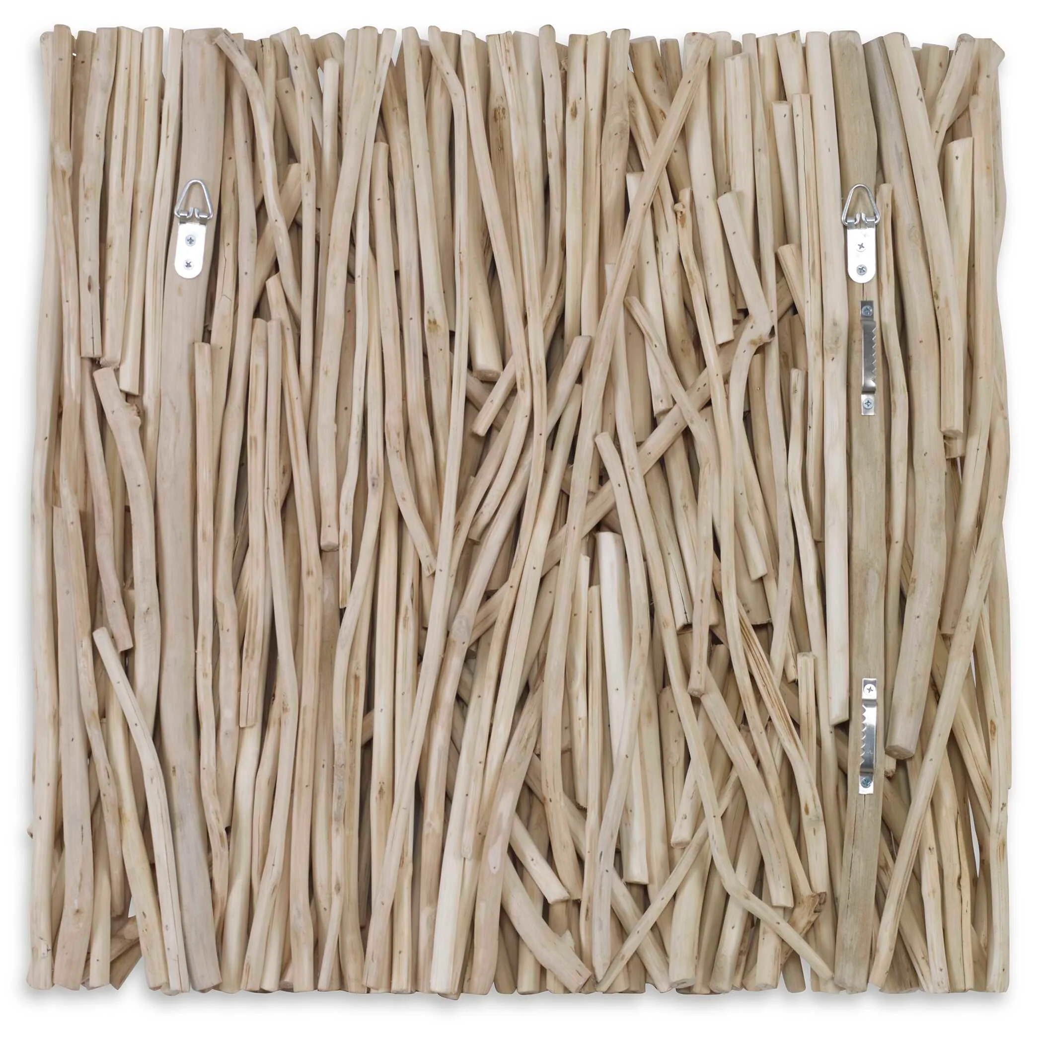Gathered Teak Square Bleached Wood Wall Decor - Image 6