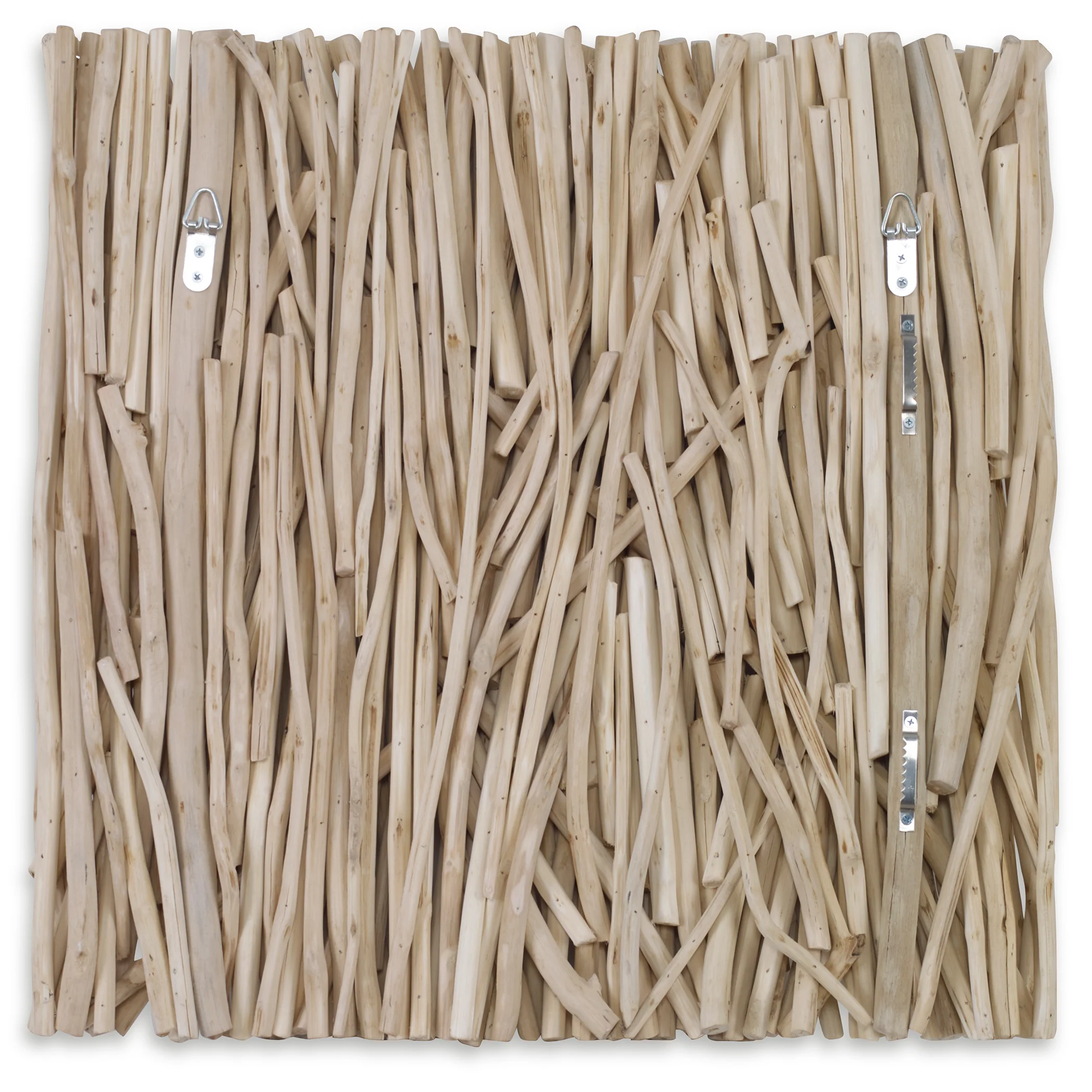 Gathered Teak Square Bleached Wood Wall Decor - Image 7