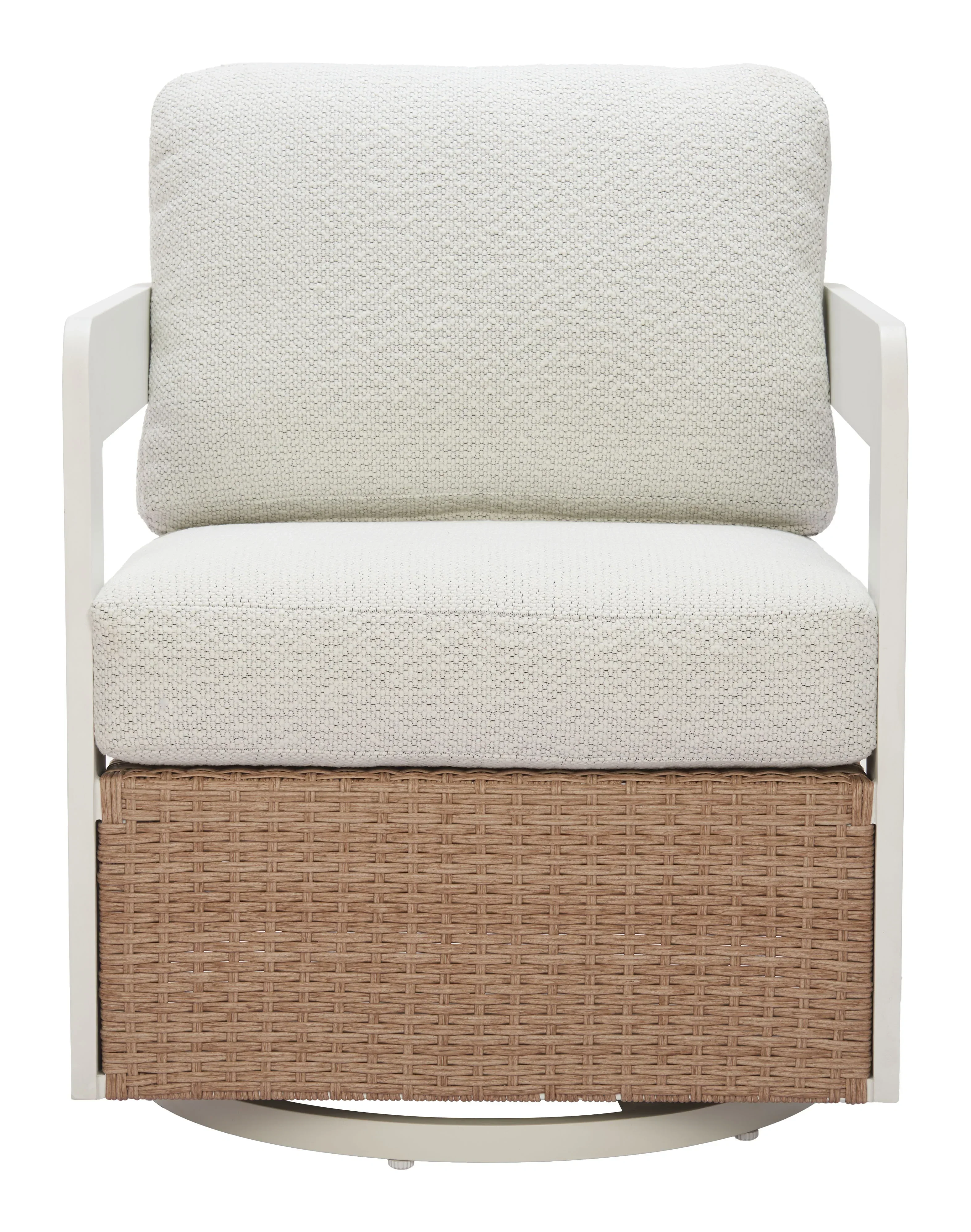 Gelo Swivel Chair White & Brown - Image 5