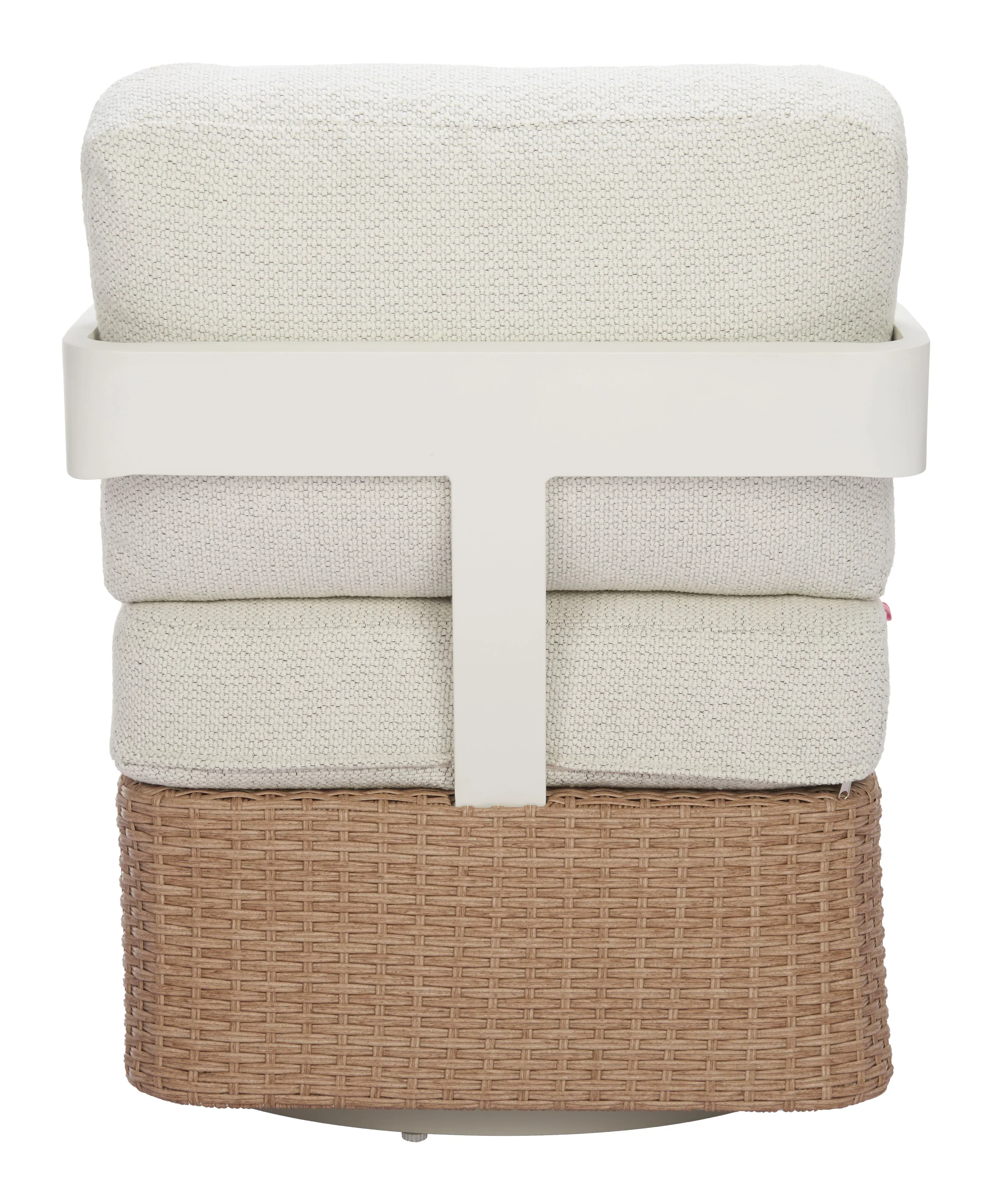 Gelo Swivel Chair White & Brown - Image 6