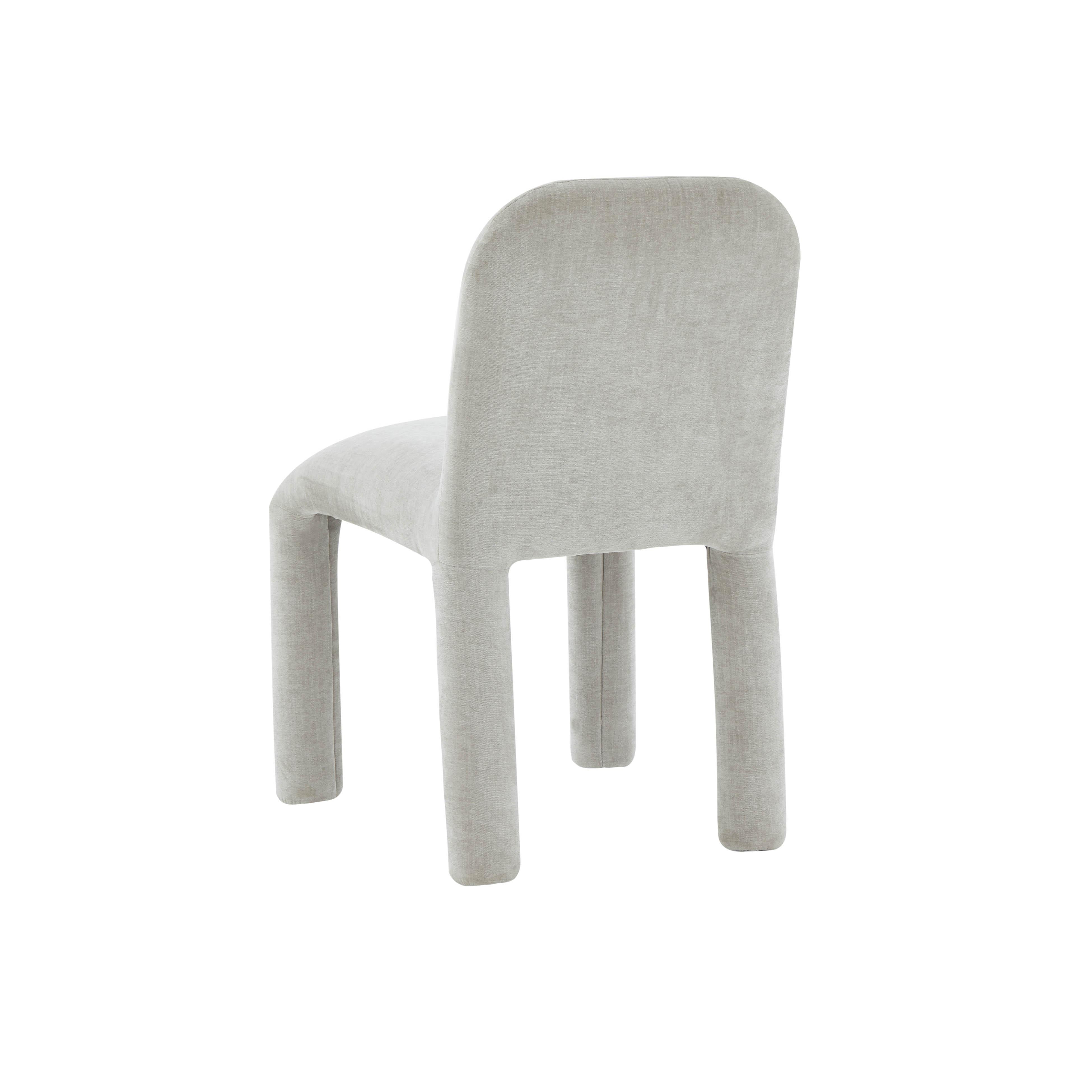 Georgia Light Grey Chenille Dining Chair - Set of 2 - Image 4