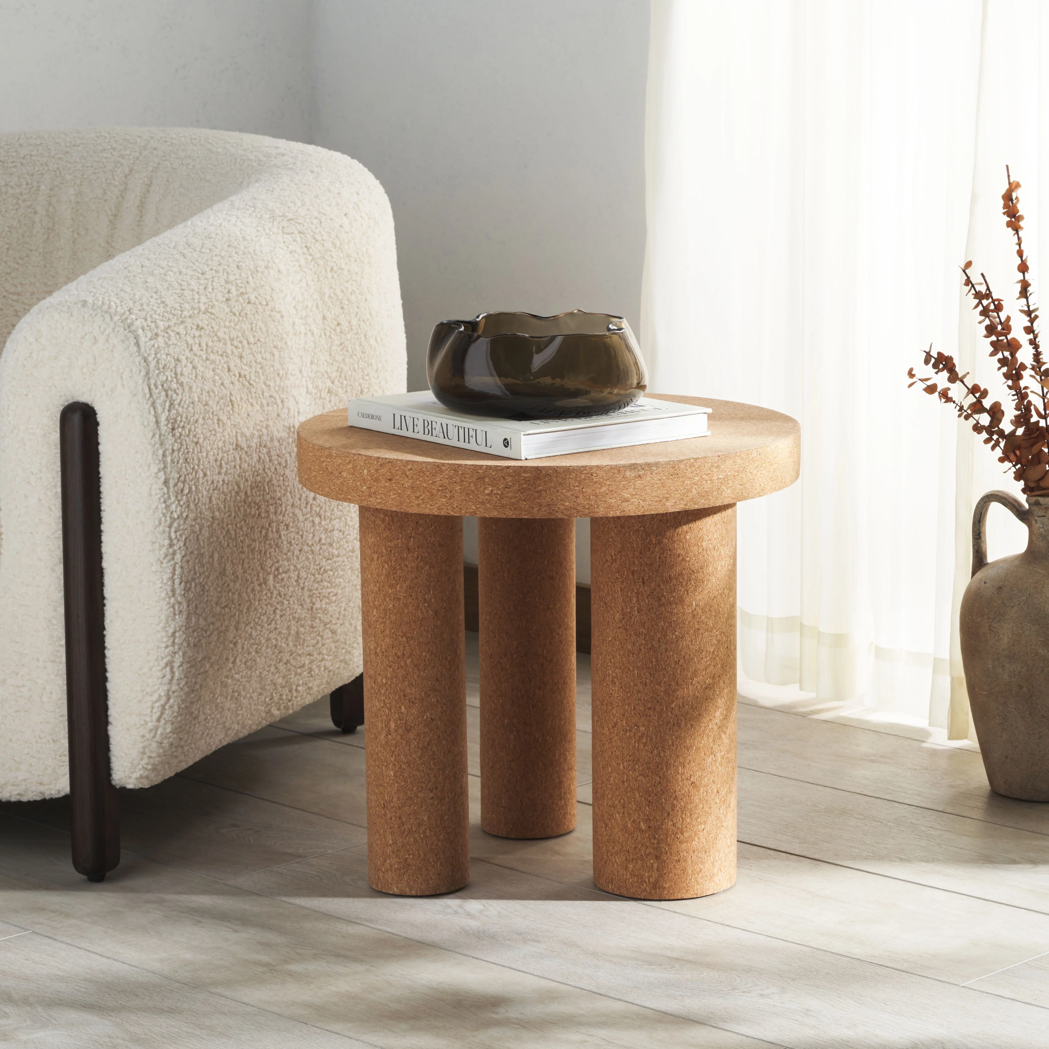 Gilligan Cork 3 Leg Accent Table - Image 2