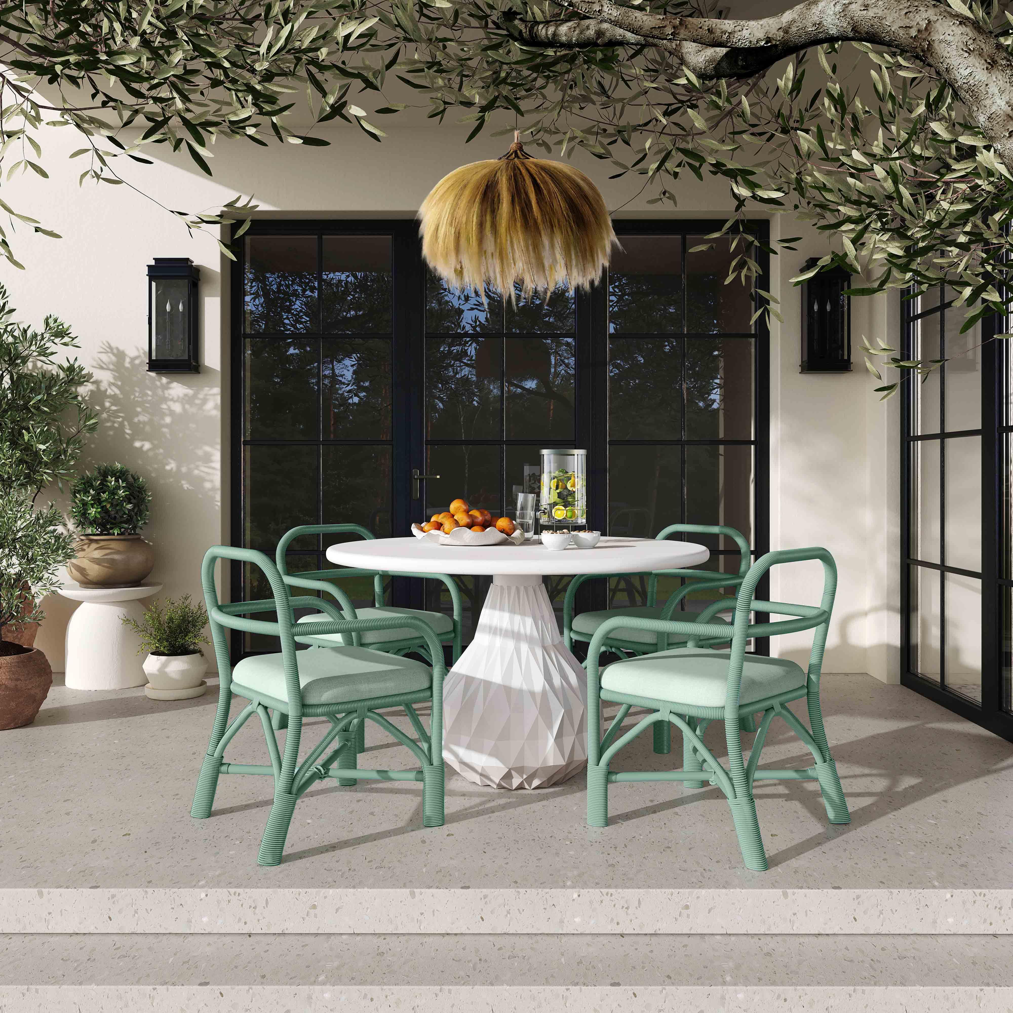 Ginny Green Rattan Dining Chair - Set of 2 - Image 2