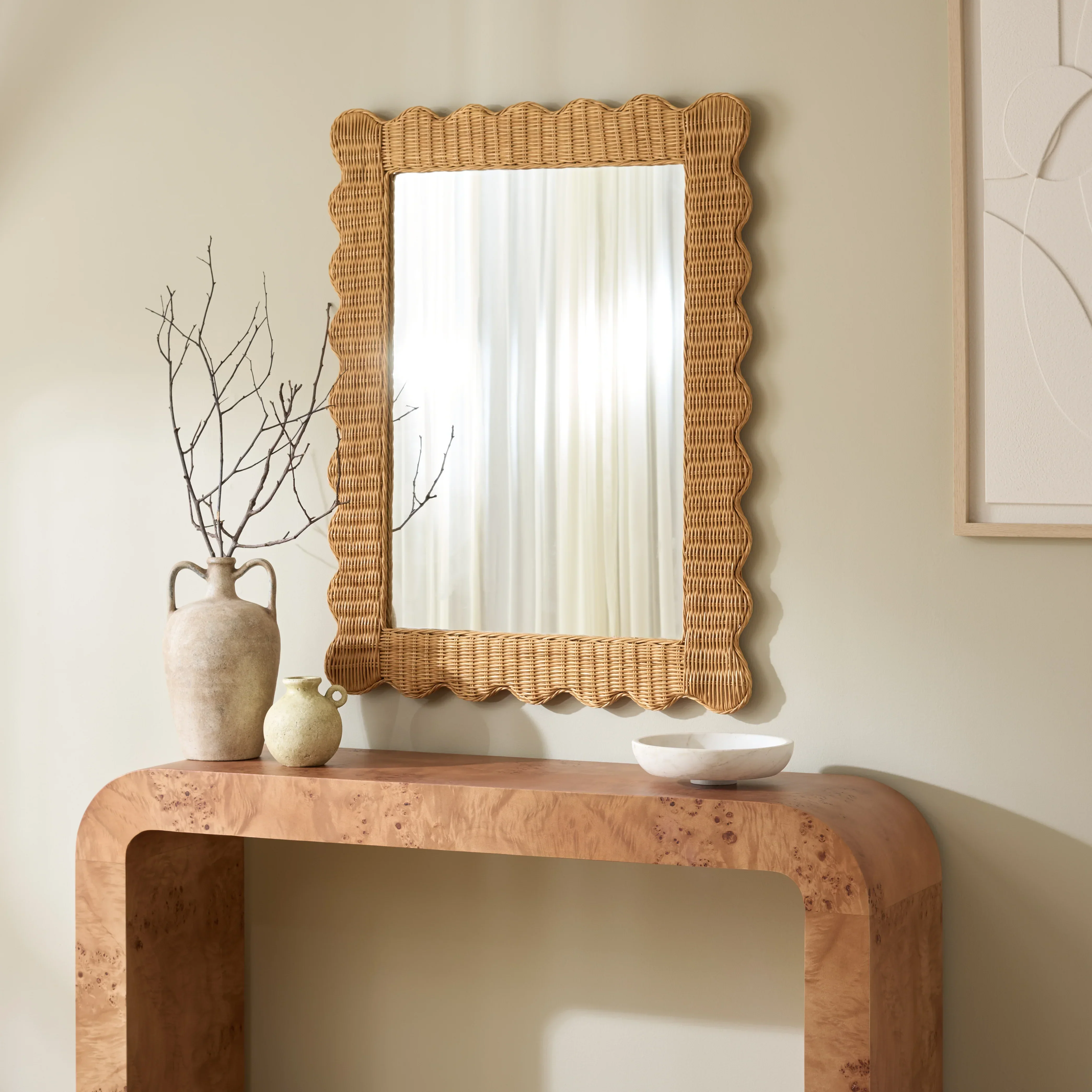 Glendetta Rattan 40" Rectangle Mirror - Image 3