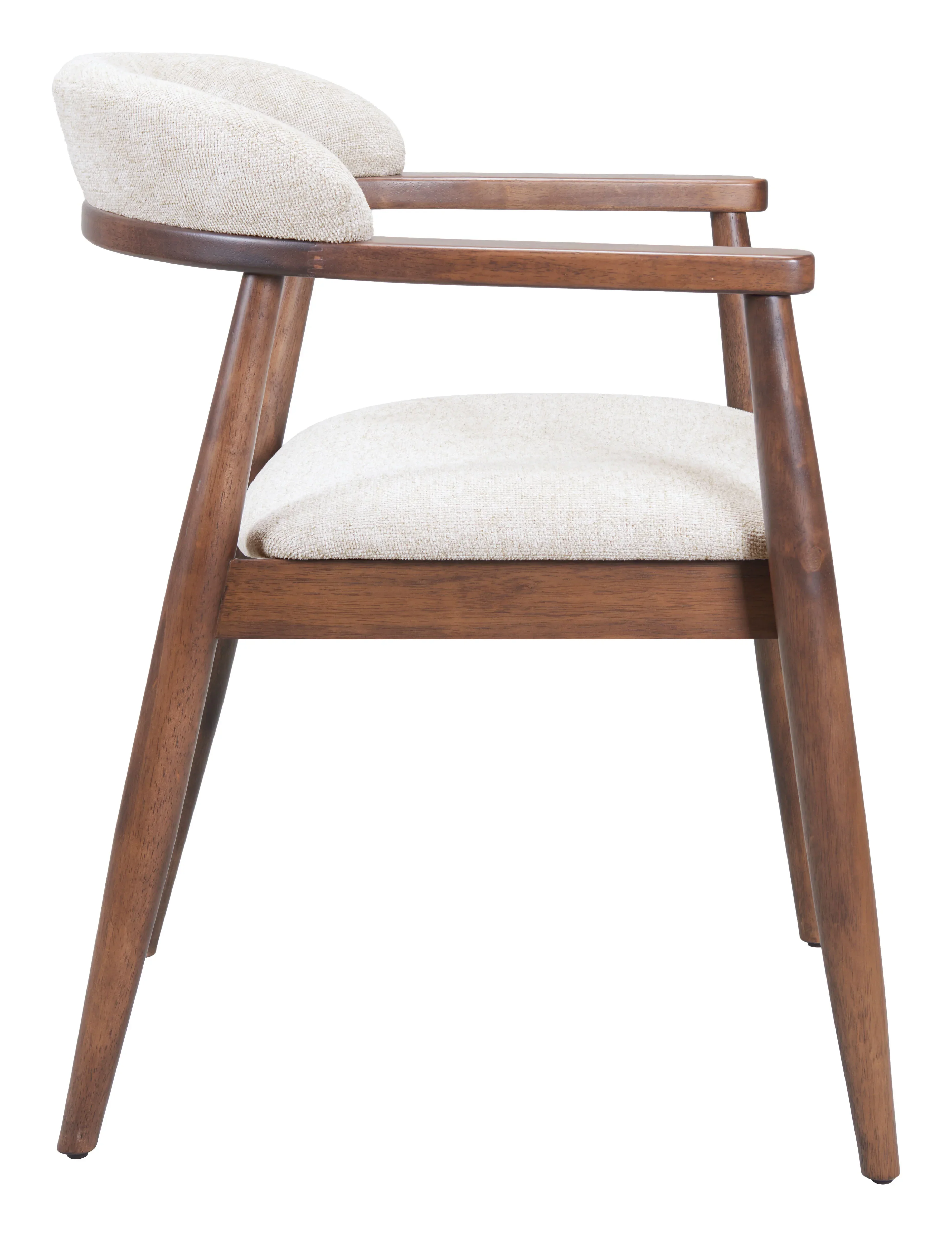 Goka Dining Chair Beige & Walnut - Set of 2 - Image 2