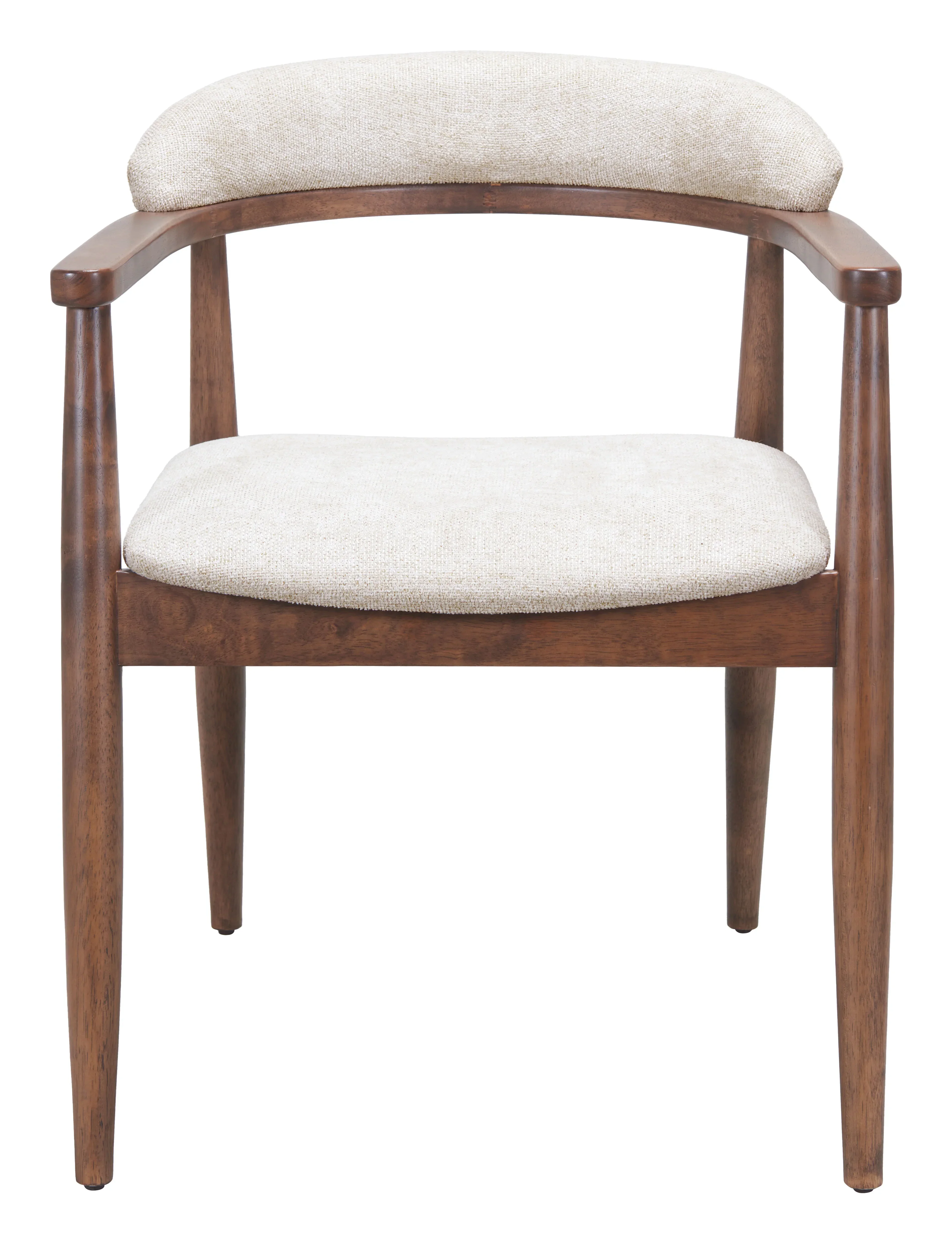 Goka Dining Chair Beige & Walnut - Set of 2 - Image 3