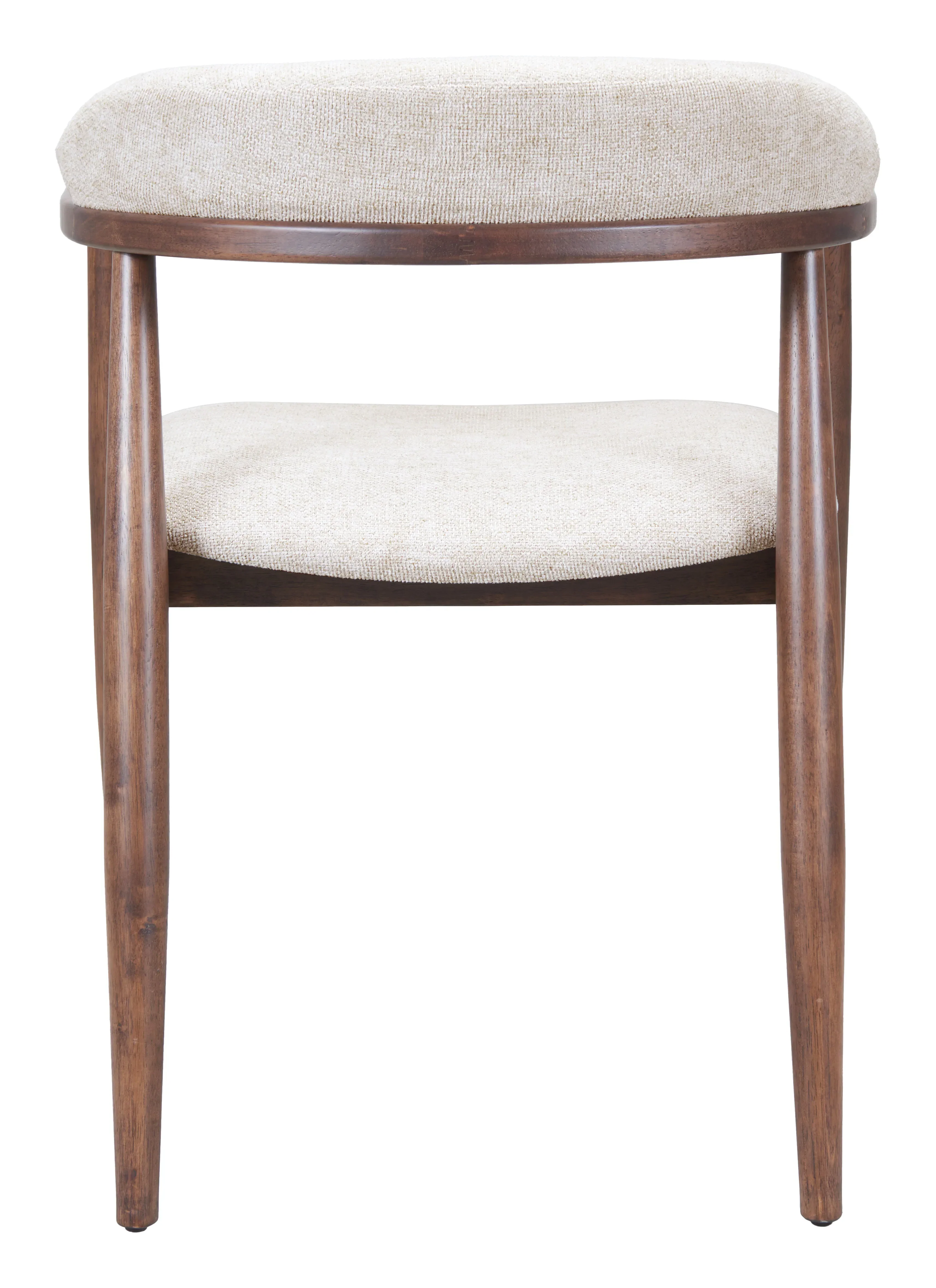 Goka Dining Chair Beige & Walnut - Set of 2 - Image 4
