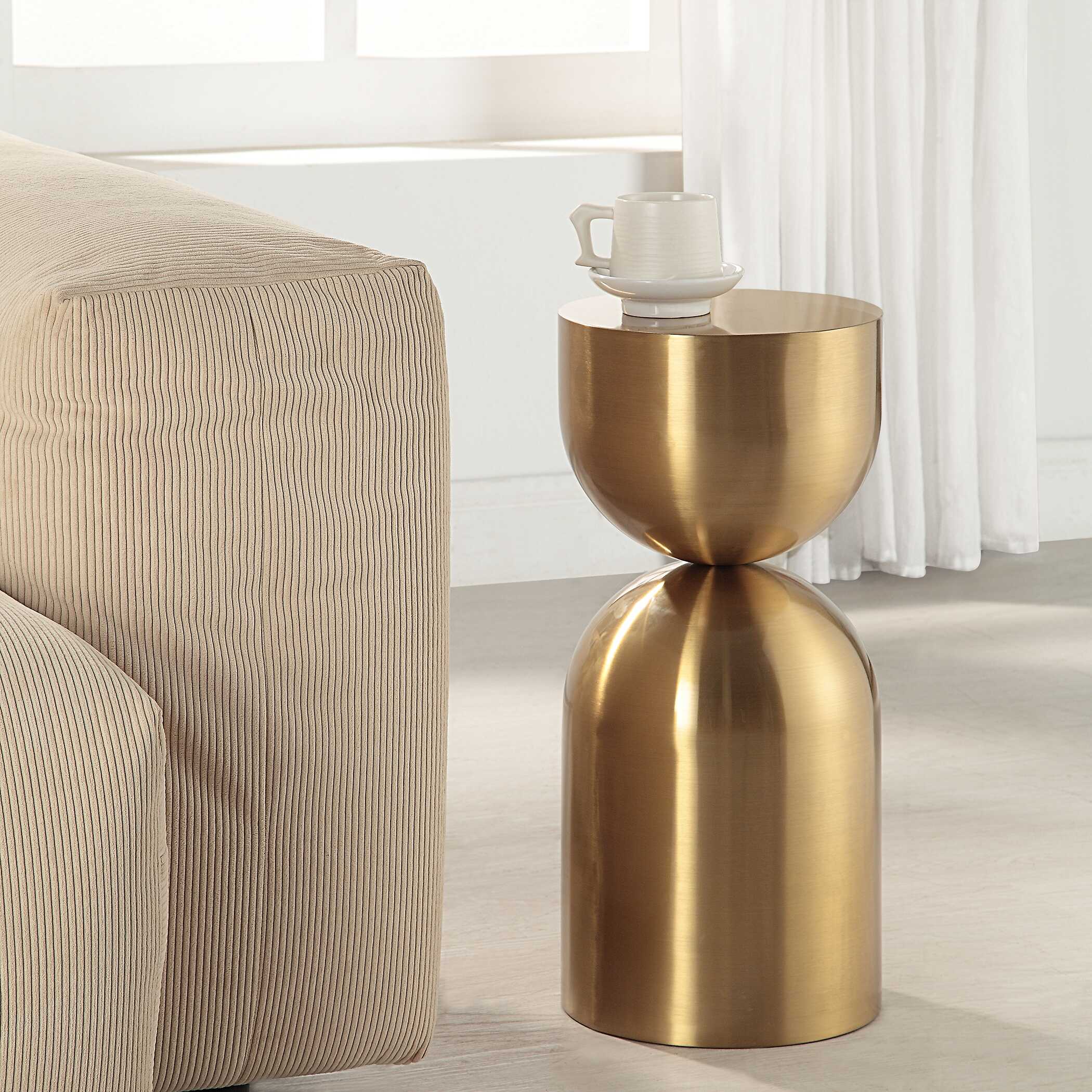 Golden Vessel Modern Accent Table - Image 3