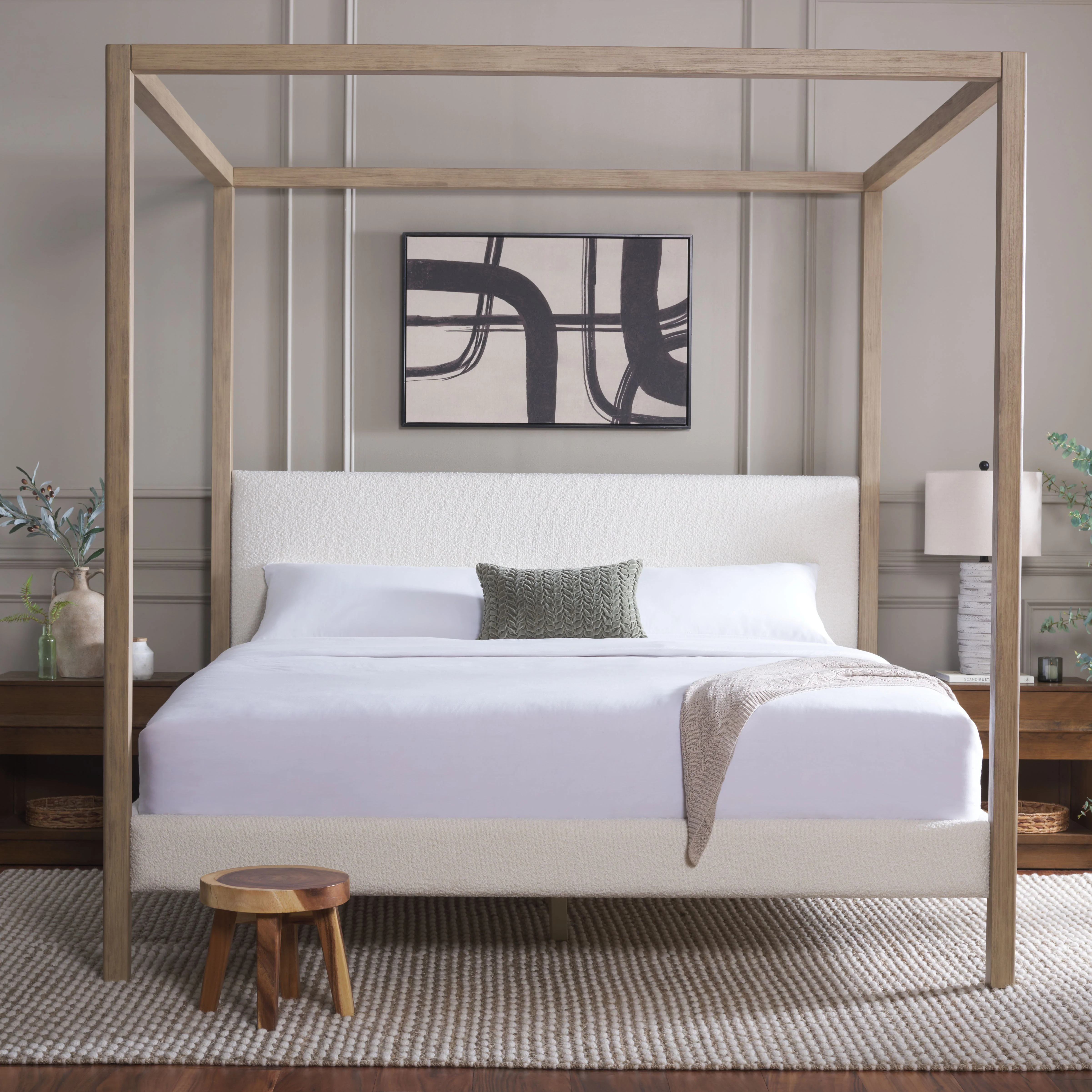 Graciella Boucle King Canopy Bed - Image 3
