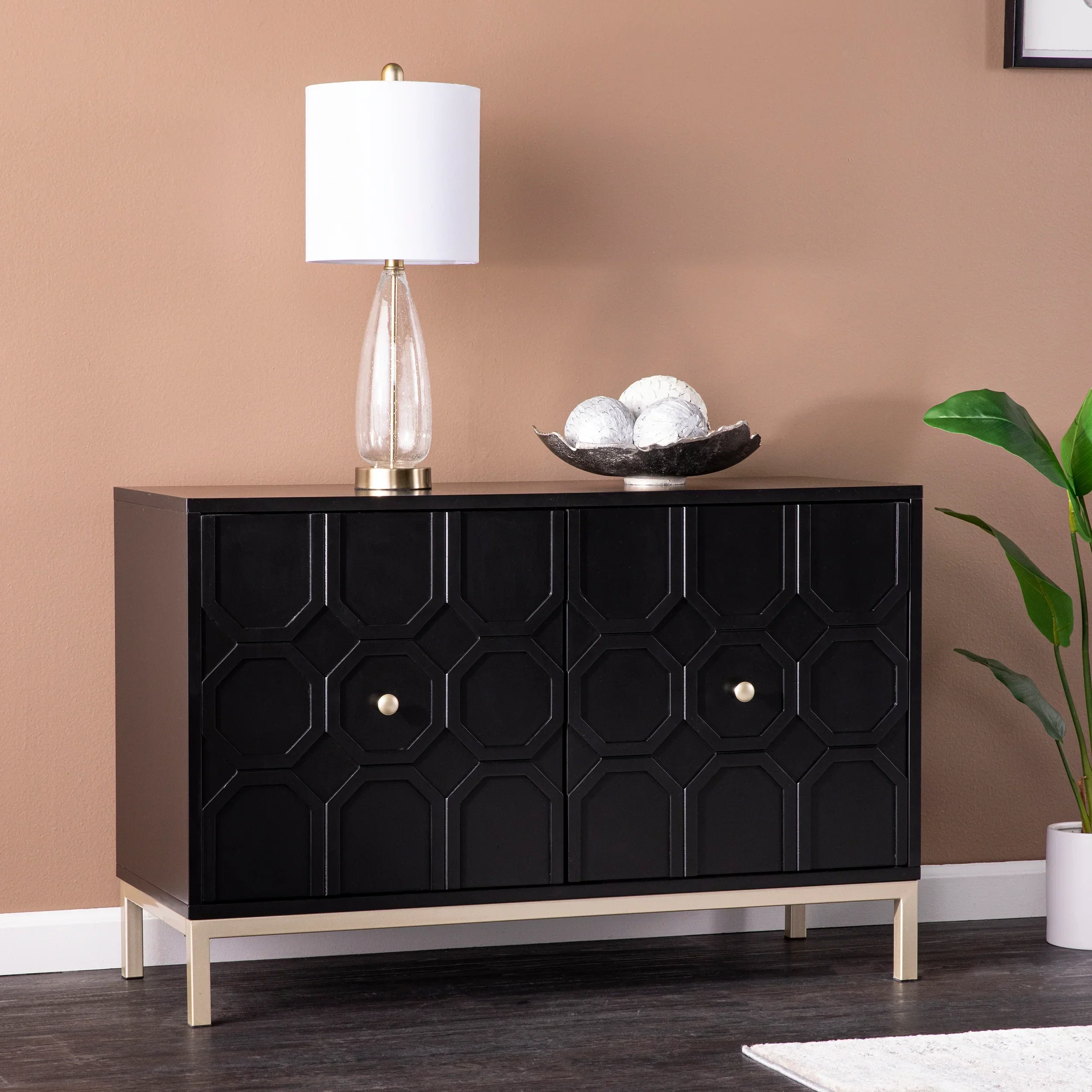 Gramdlynn Two-Door Accent Cabinet - Black - Image 2