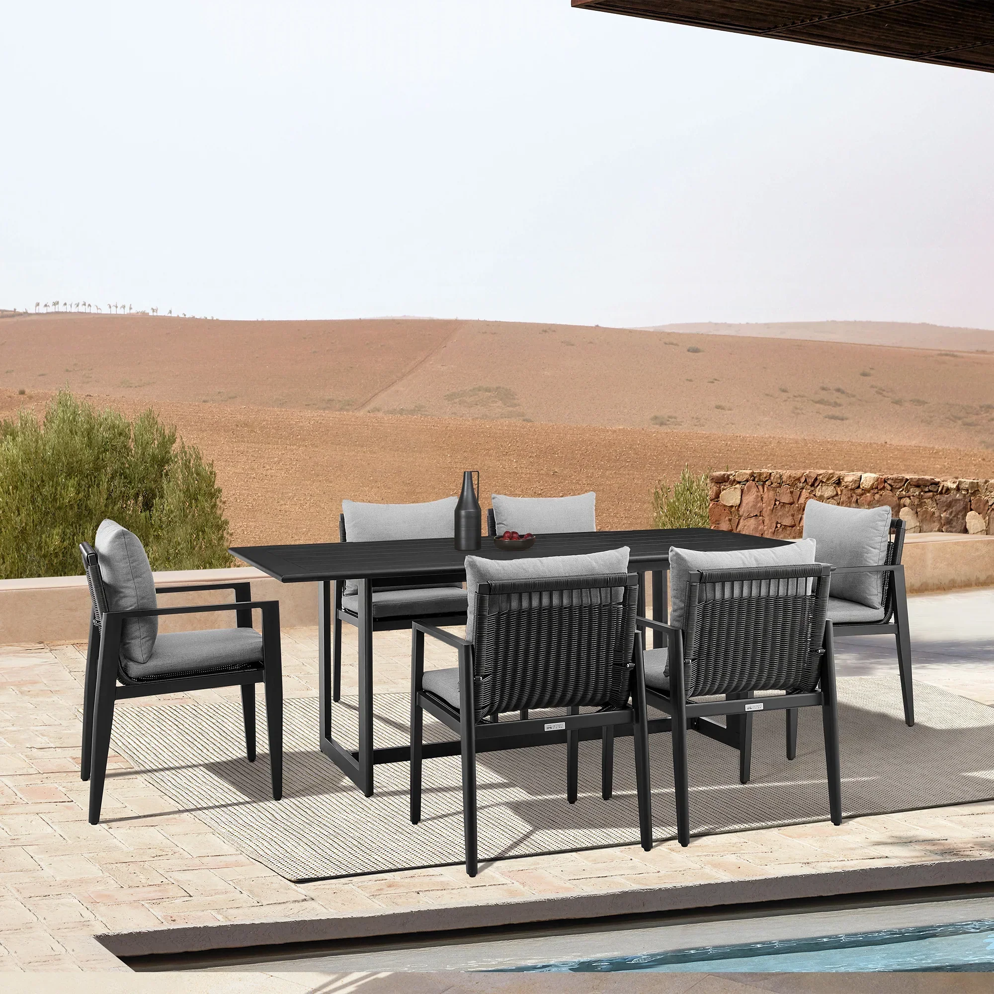 Grand Outdoor Patio 7-Piece Dining Table Set - Image 2