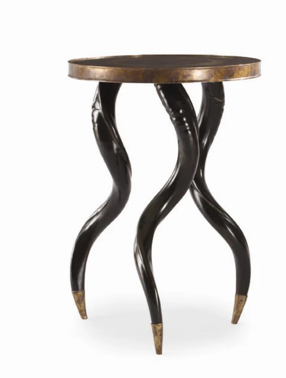Grand Tour Furniture Faux Horn Ebony Chairside Table