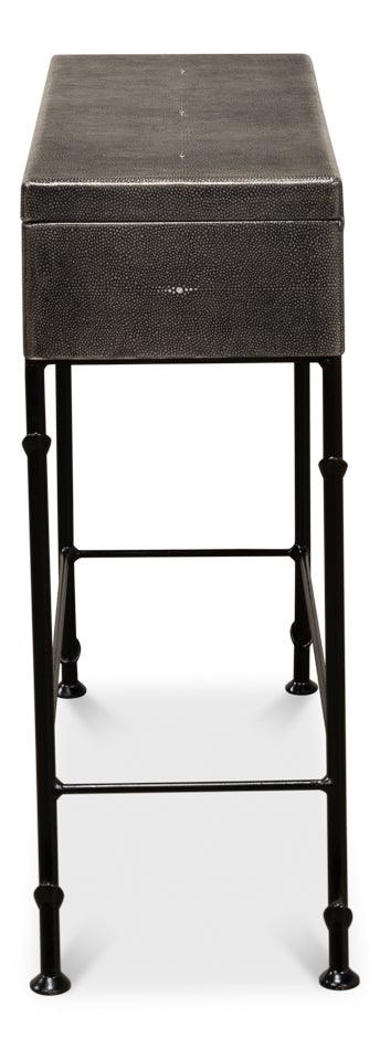 Leather Shagreen Box On Stand - Image 5