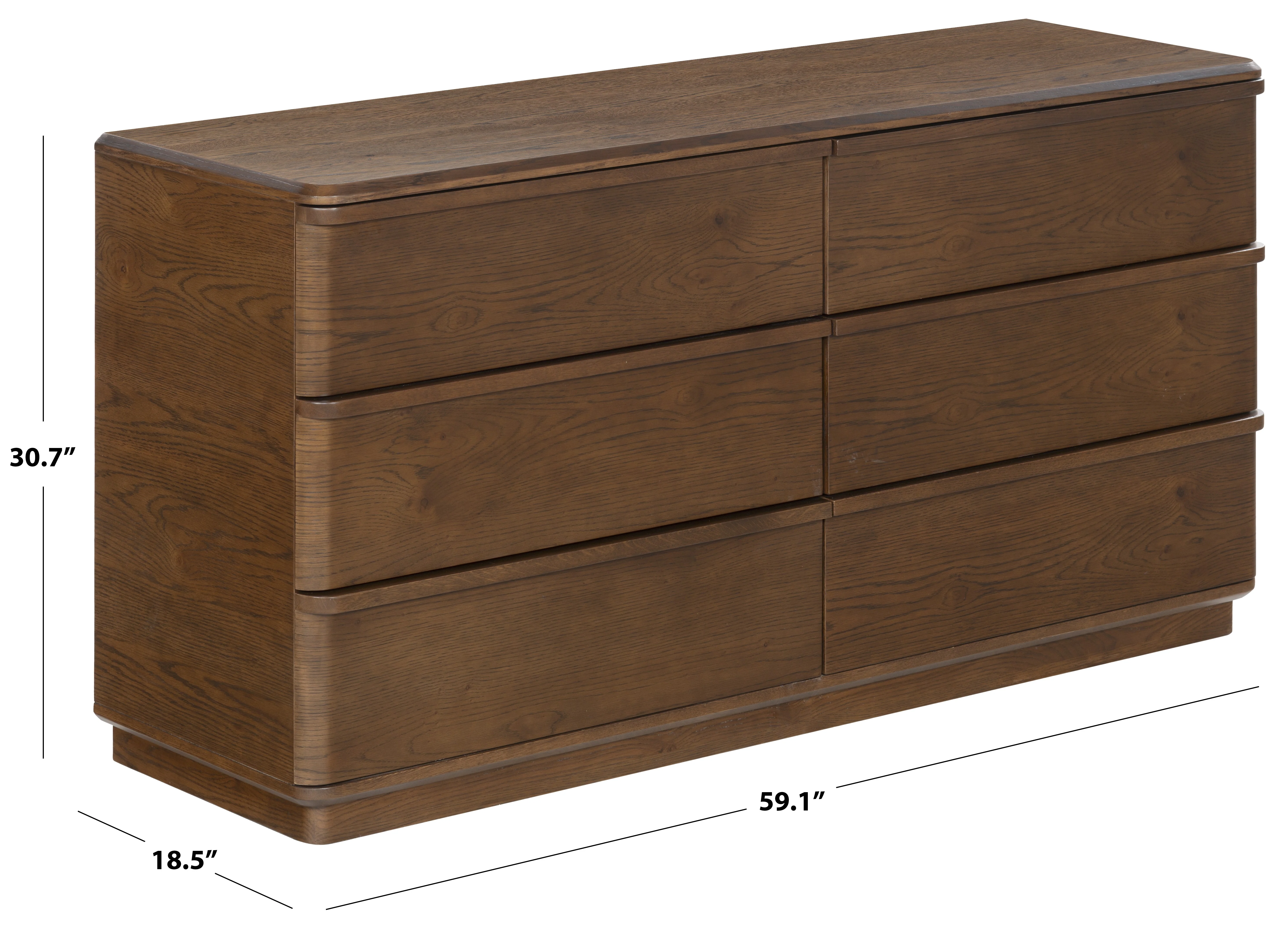 Guillermo 6 Drawer Wood Dresser - Image 6