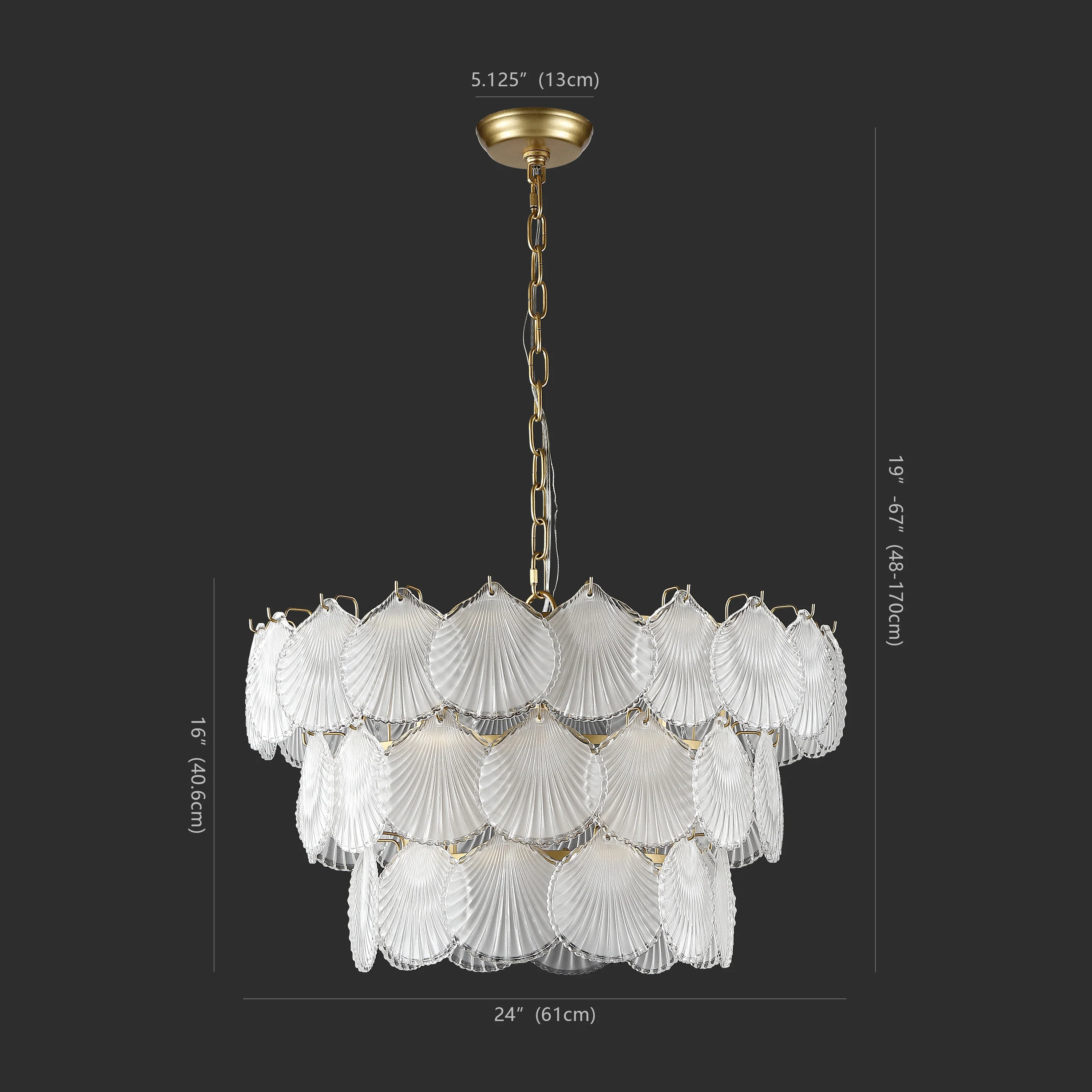 Gutierrez 3 Tier Glass Chandelier - Image 3