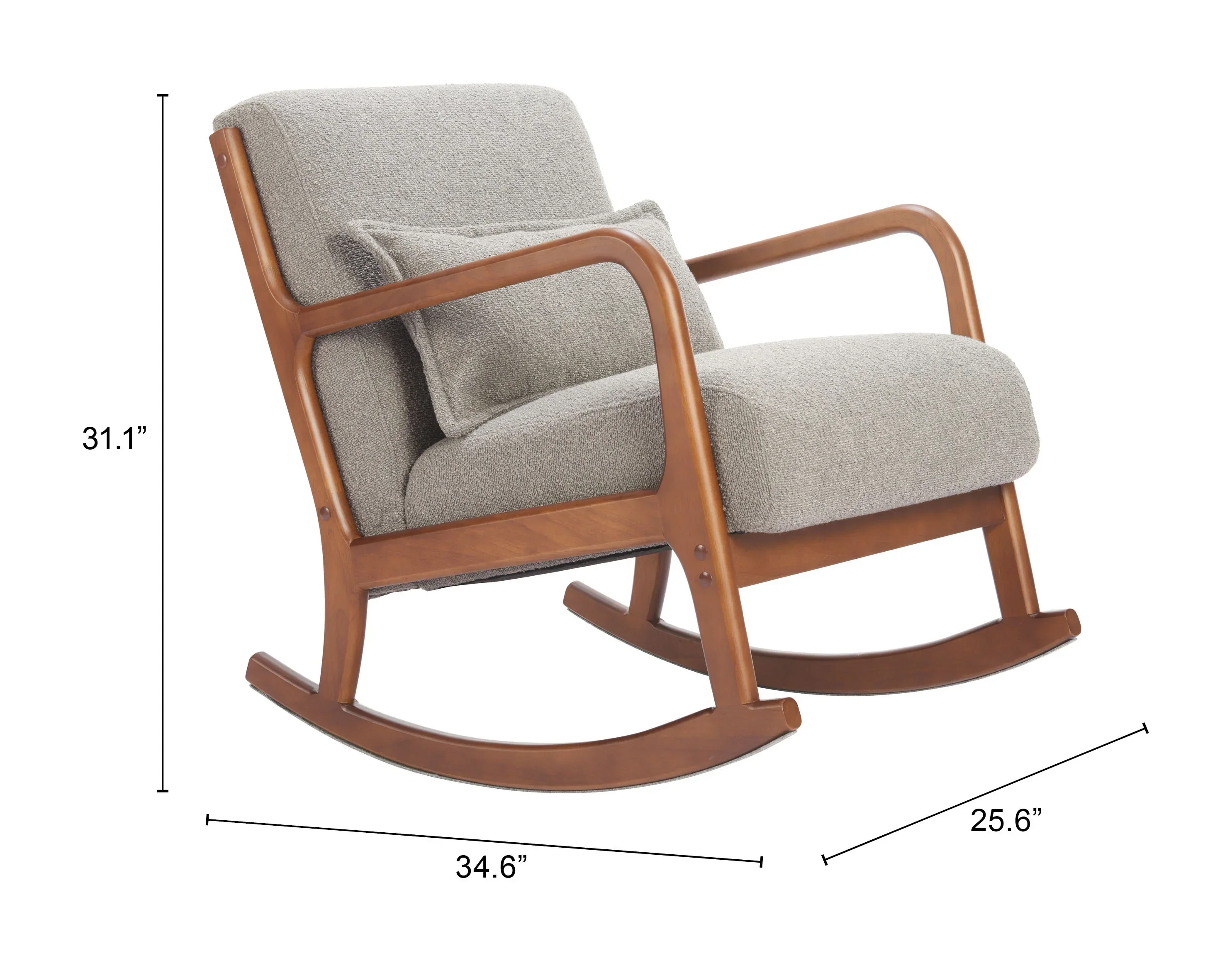 Hady Rocking Chair Gray - Image 5