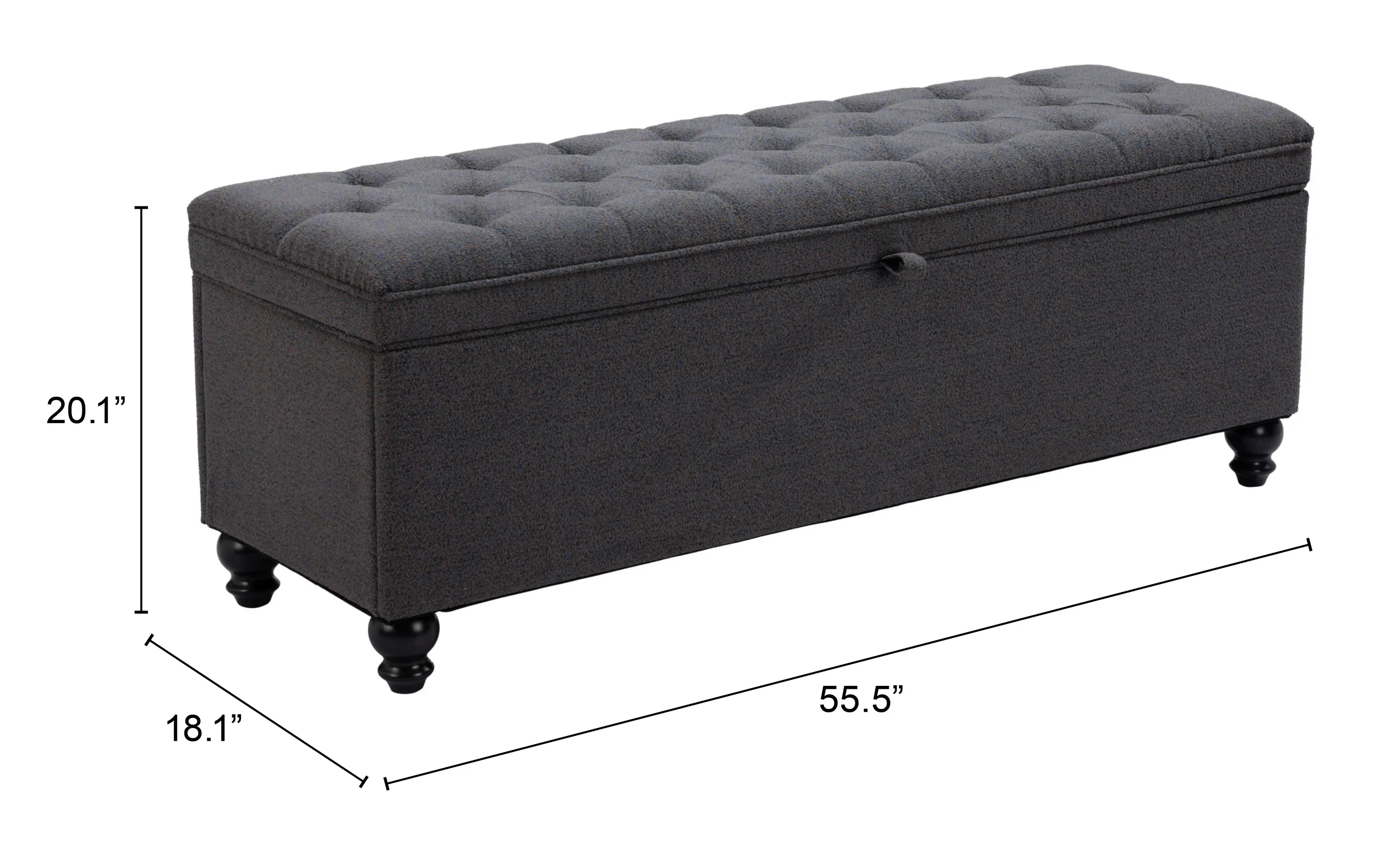 Halifax Storage Bench Gravel Gray - Image 5