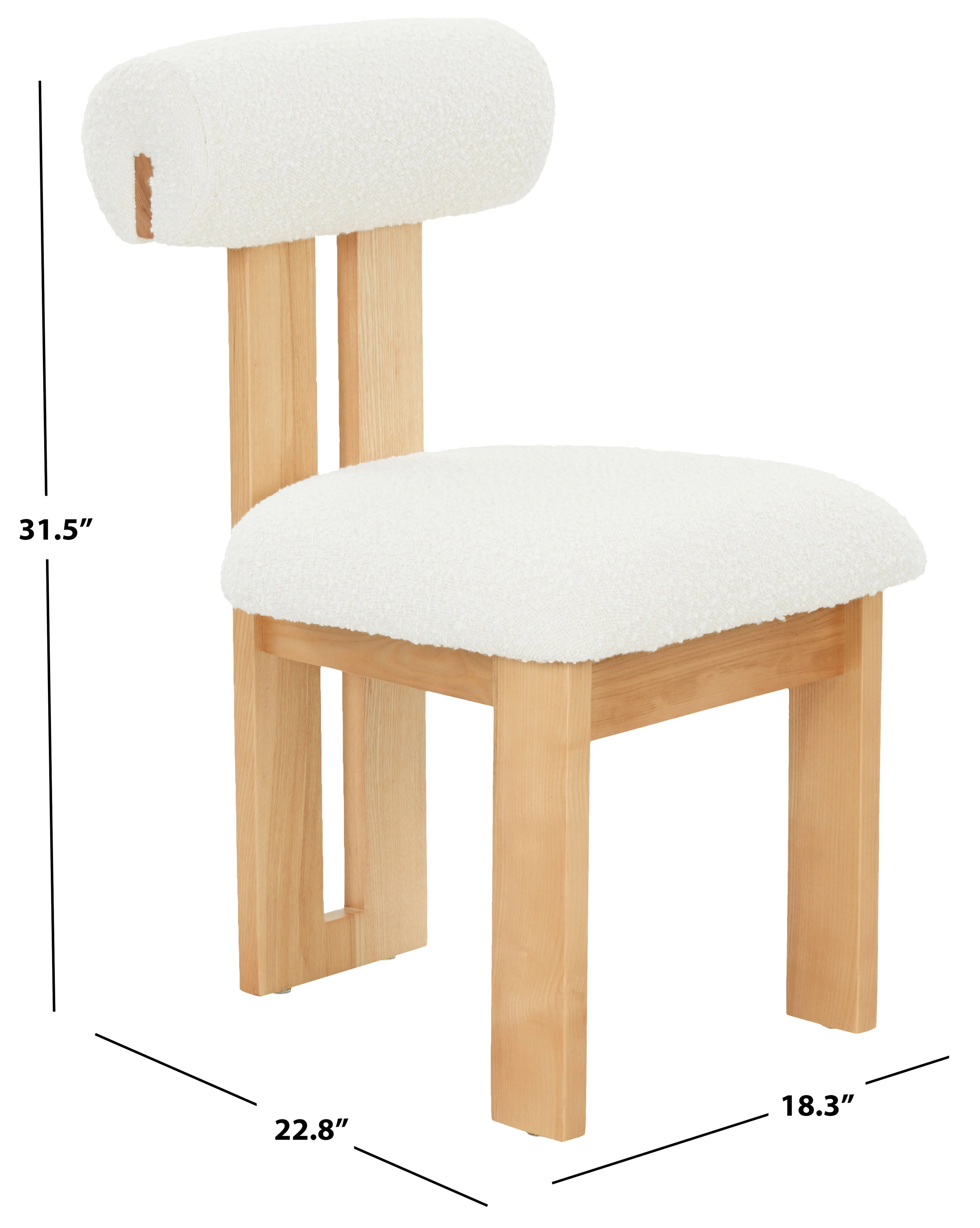 Halloway Boucle And Wood Dining Chair - Image 8