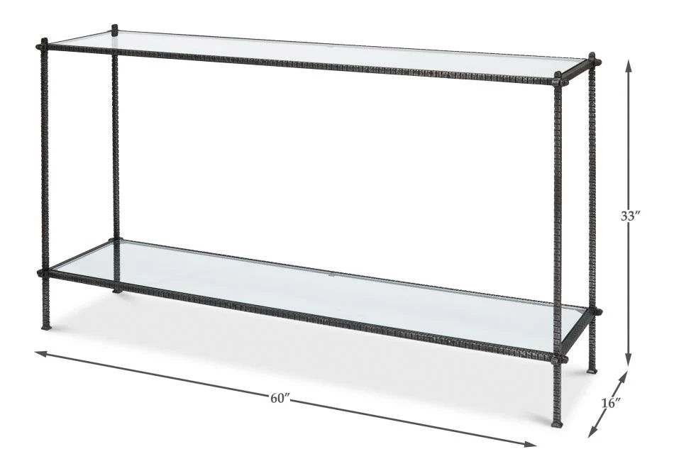 Hand Chased Iron Console Table - Image 4