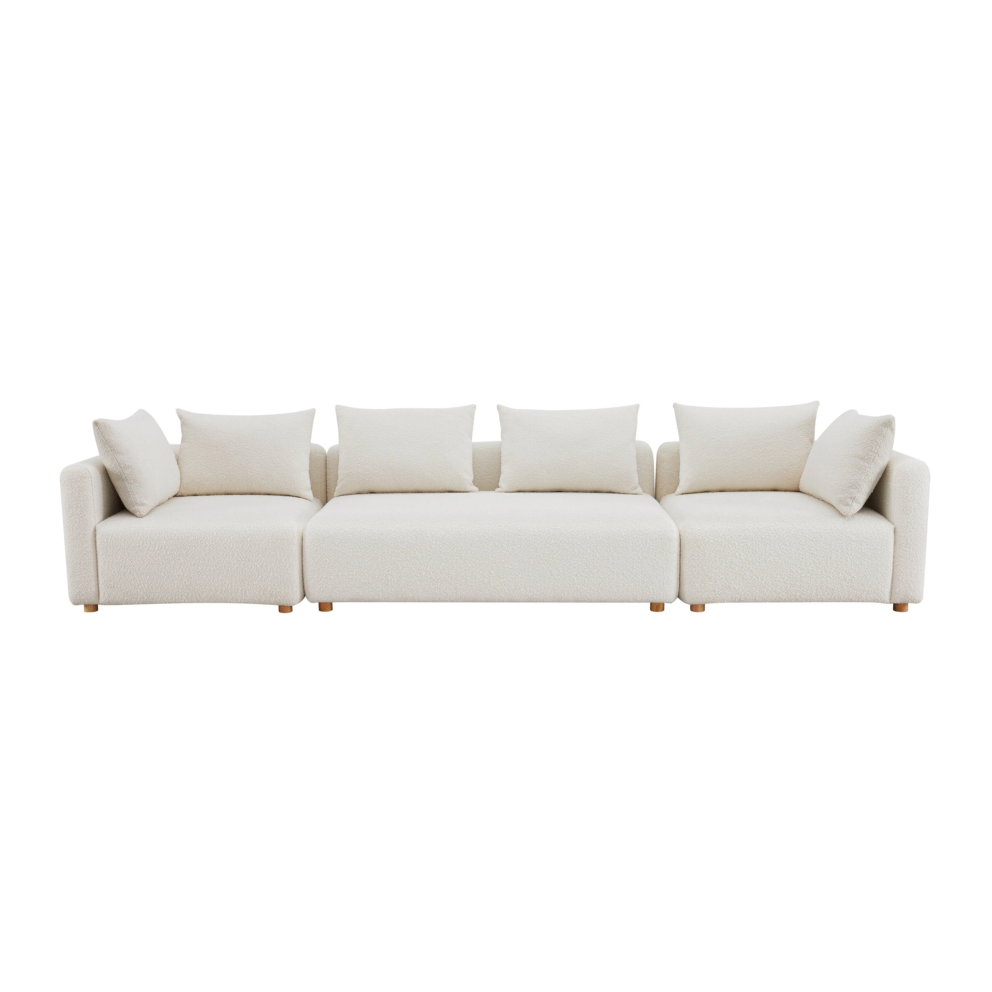 Hangover Cream Boucle 145" Long Sofa - Image 3