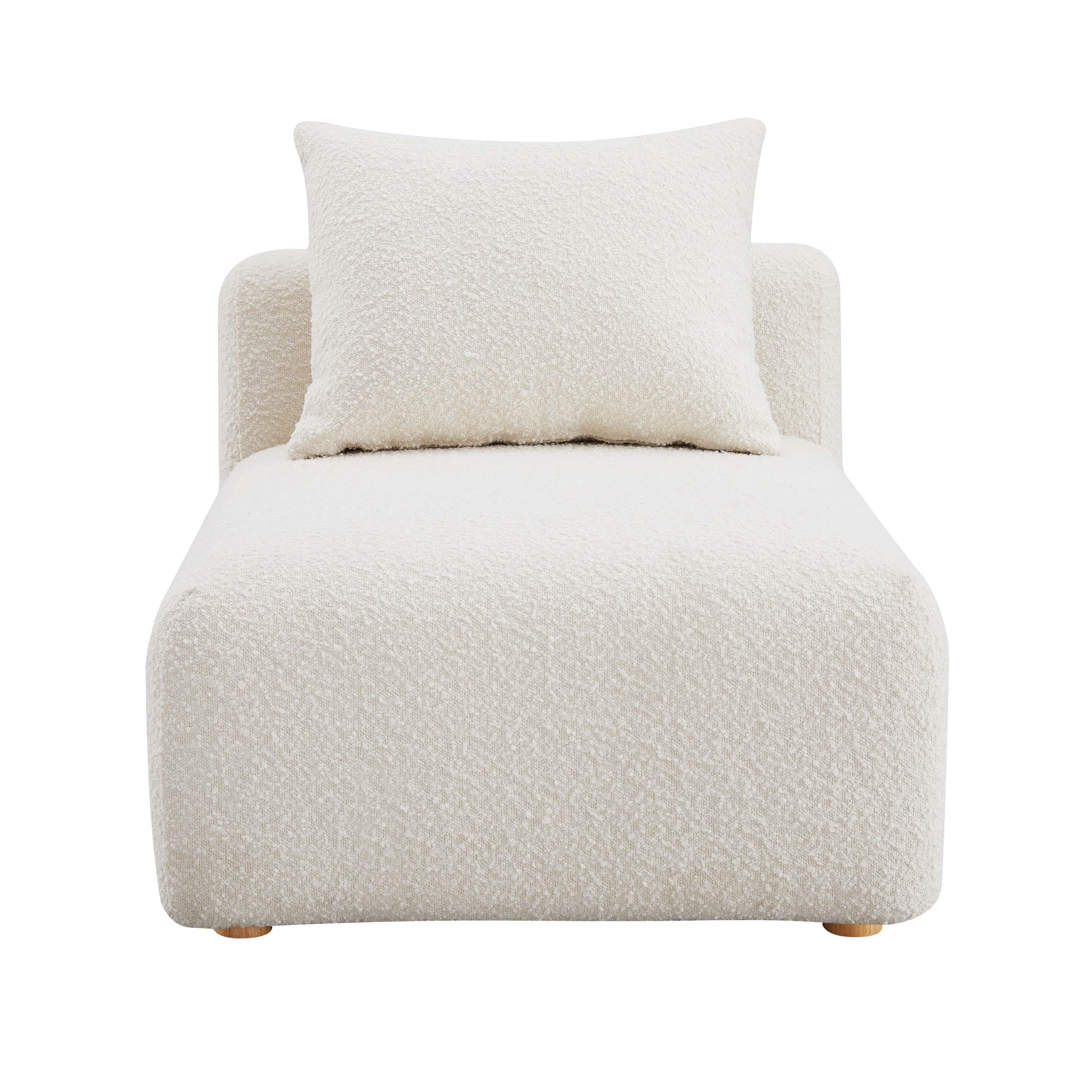 Hangover Cream Boucle Modular Armless Chair - Image 3