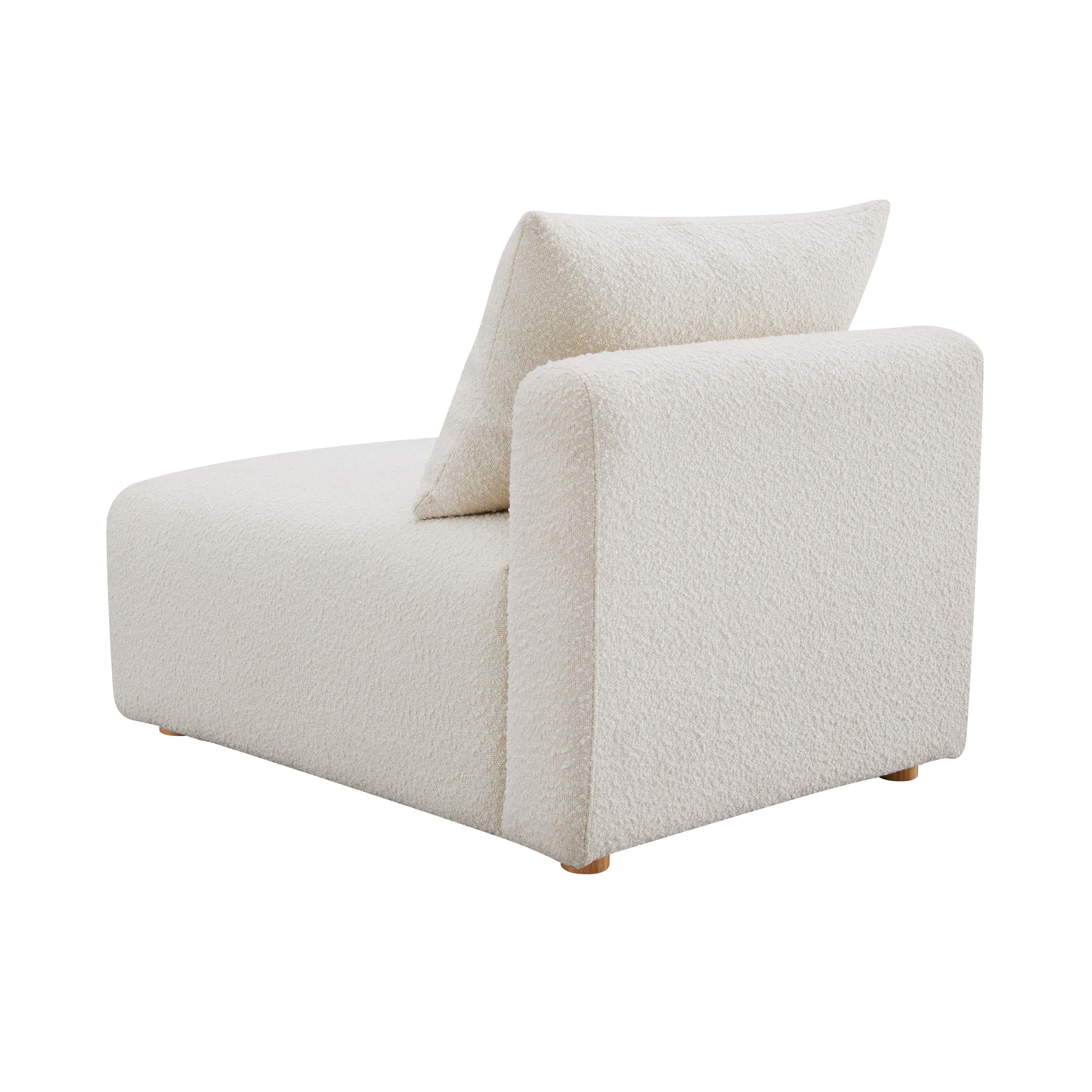 Hangover Cream Boucle Modular Armless Chair - Image 4